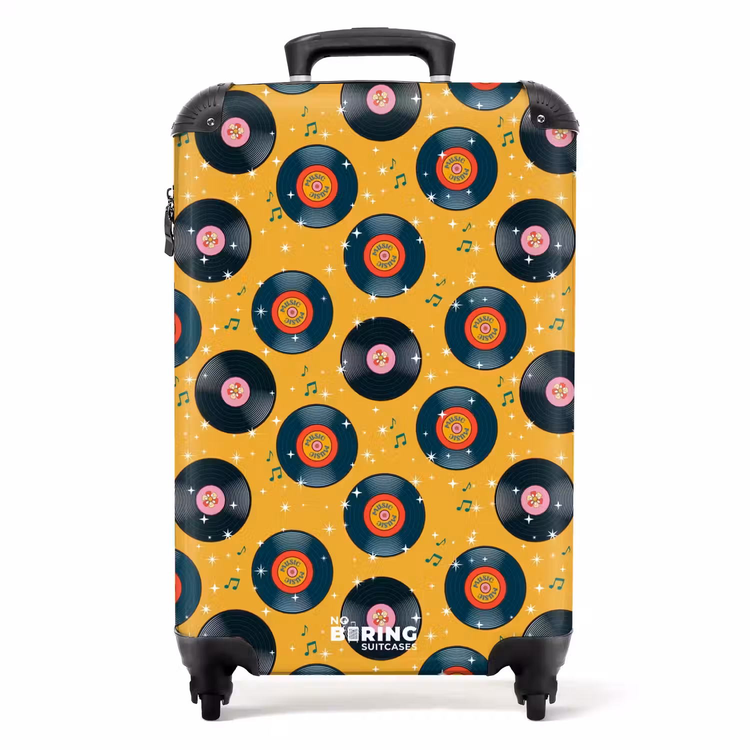 Retro disco platen patroon kleurrijk NBS - Handbagage koffer - Volwassenen Unisex middel -productfoto_recht