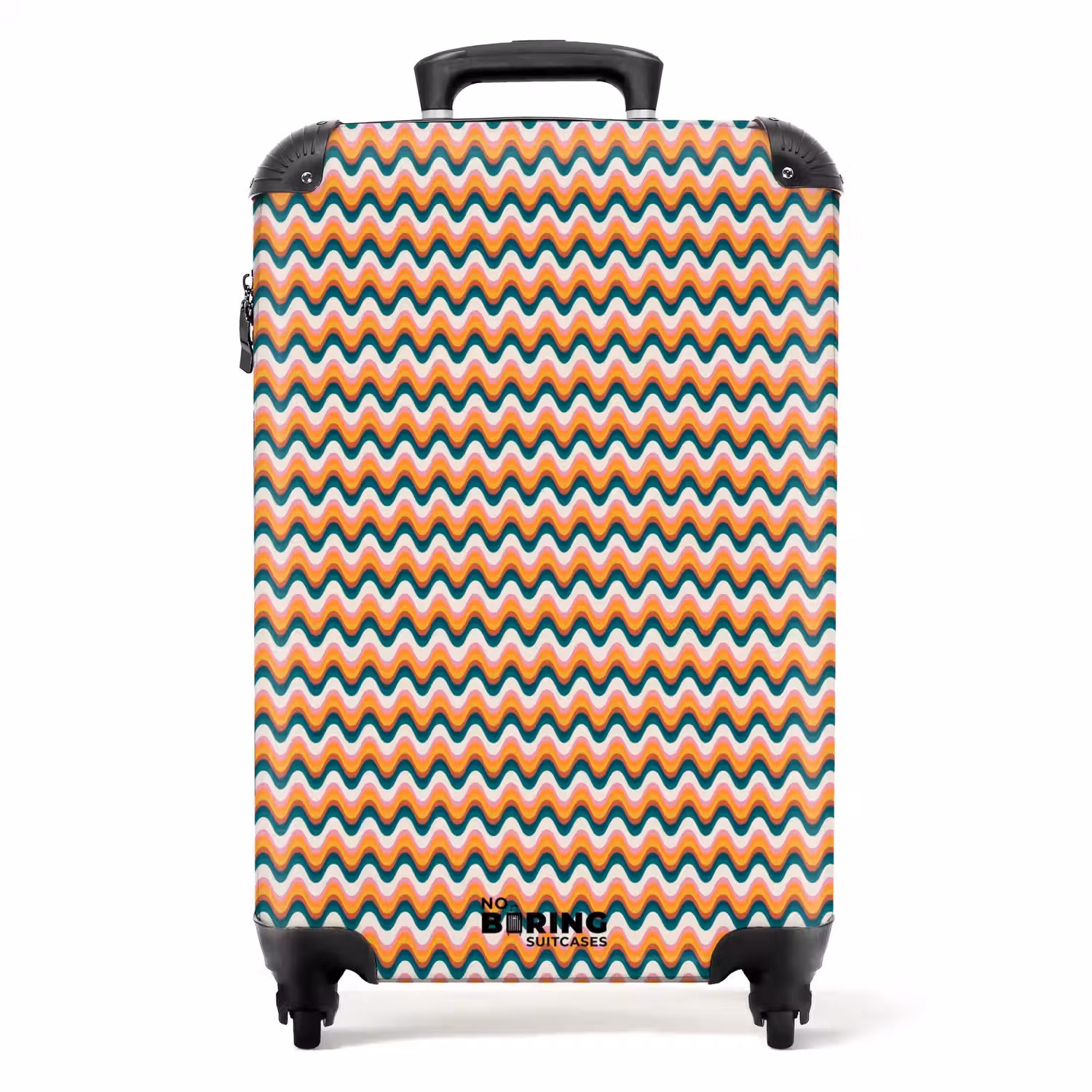 Retro disco wave patroon kleurrijk NBS - Handbagage koffer - Volwassenen Unisex middel -productfoto_recht