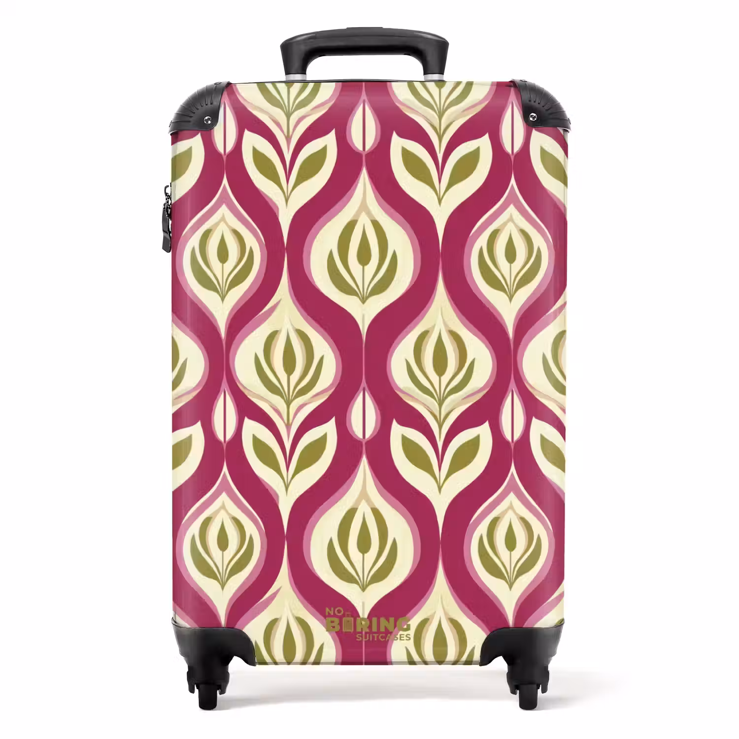 Retro - Floraal - Paars NBS - Handbagage koffer - Volwassenen Unisex middel -productfoto_recht