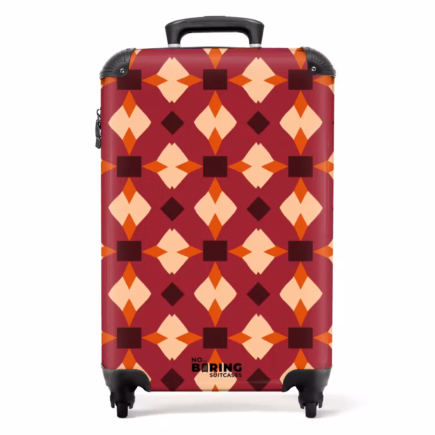 Retro - Patroon - Kleurrijk NBS - Handbagage koffer - Volwassenen Unisex middel -productfoto_recht