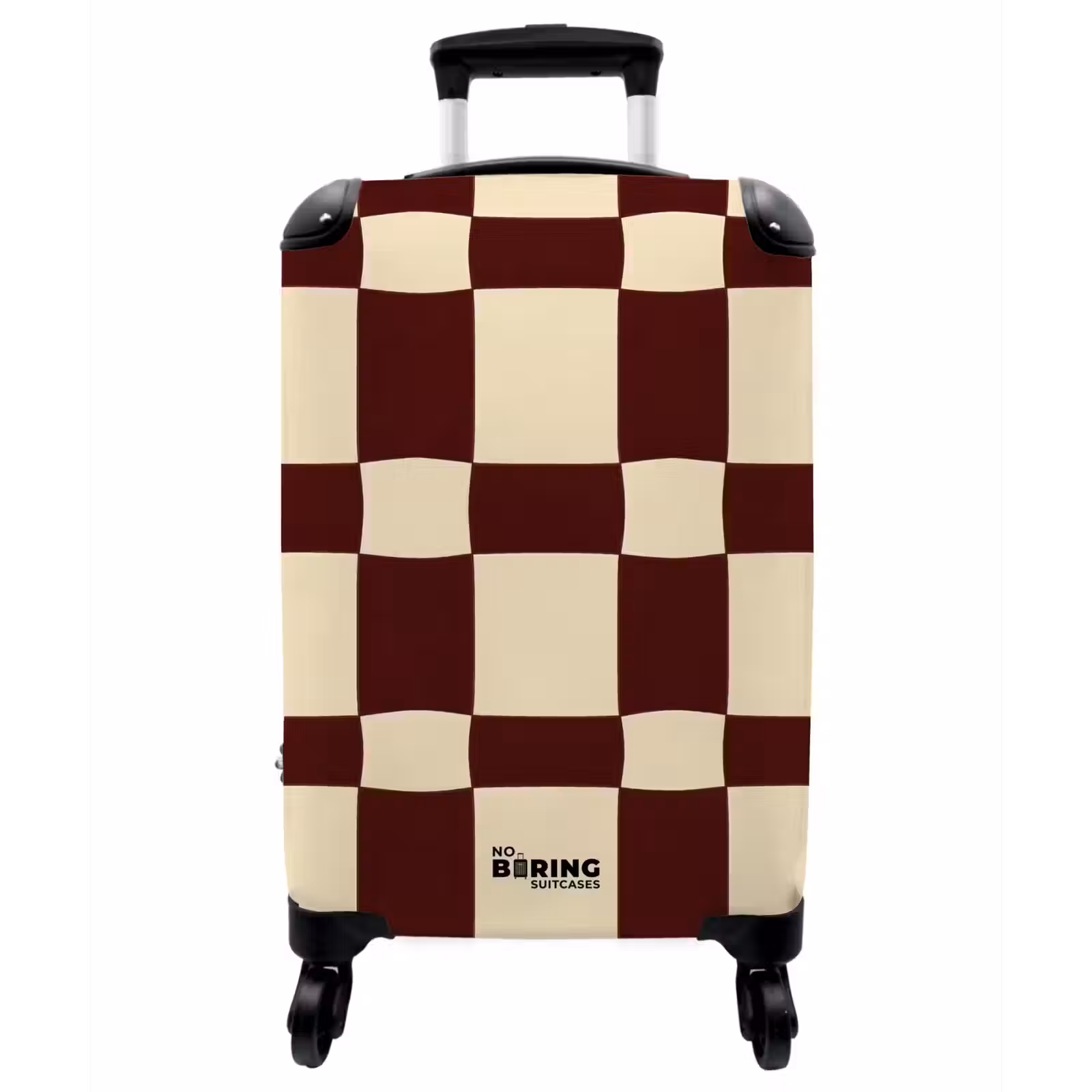 Koffer - Retro – Muster – Braun - Retro - Patroon - Bruin NBS - Handbagage koffer - Vrouwen middel