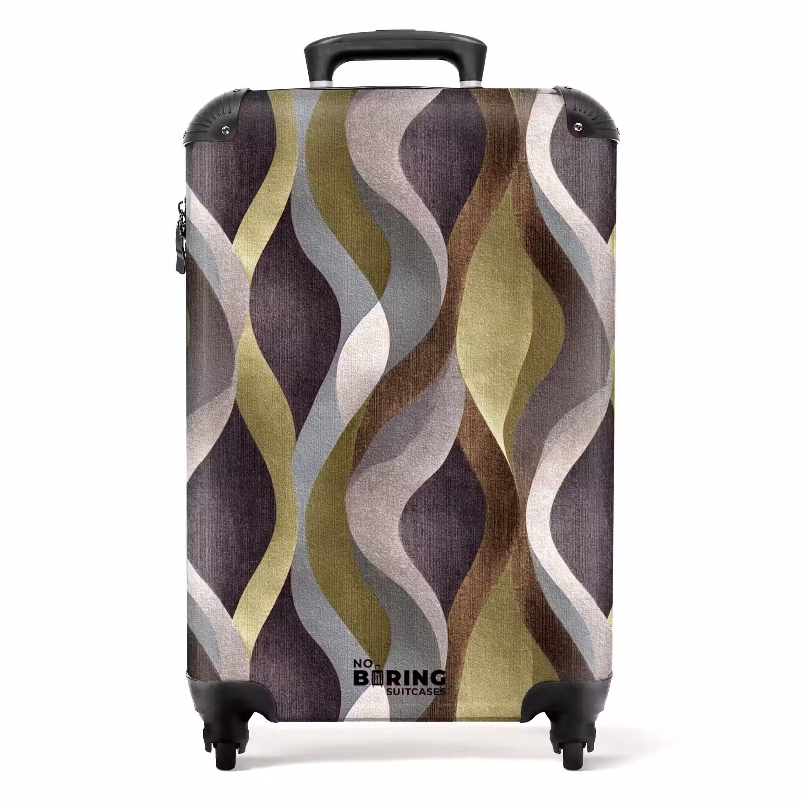 Koffer - Retro - Orbits - Bunt - Retro - Banen - Kleurrijk NBS - Handbagage koffer - Volwassenen Unisex middel