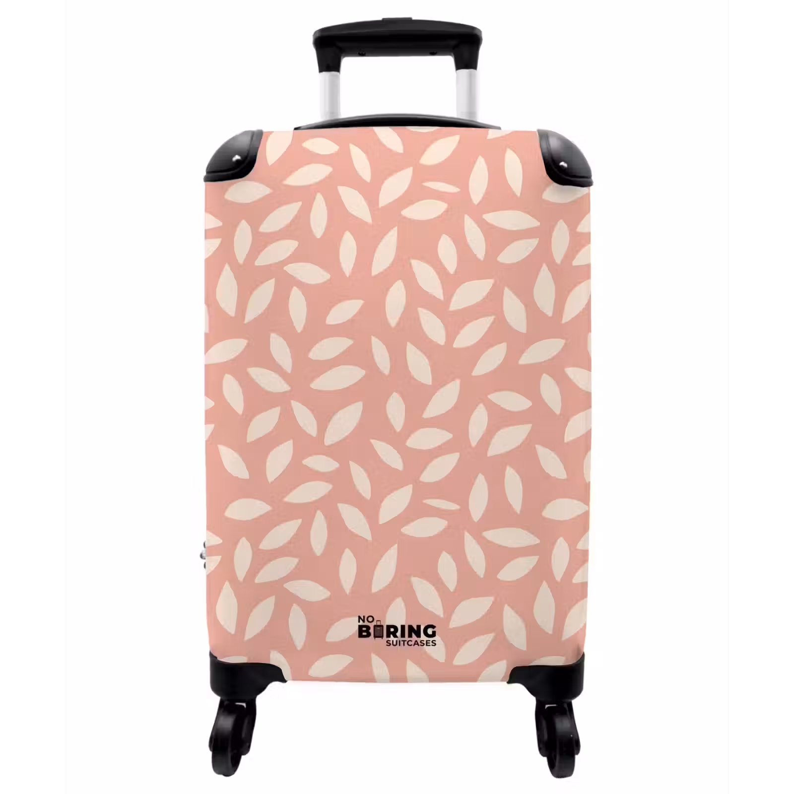 Koffer - Rosa – Blätter – Verspielt – Muster - Roze - Bladeren - Speels - Patroon NBS - Handbagage koffer - Vrouwen middel