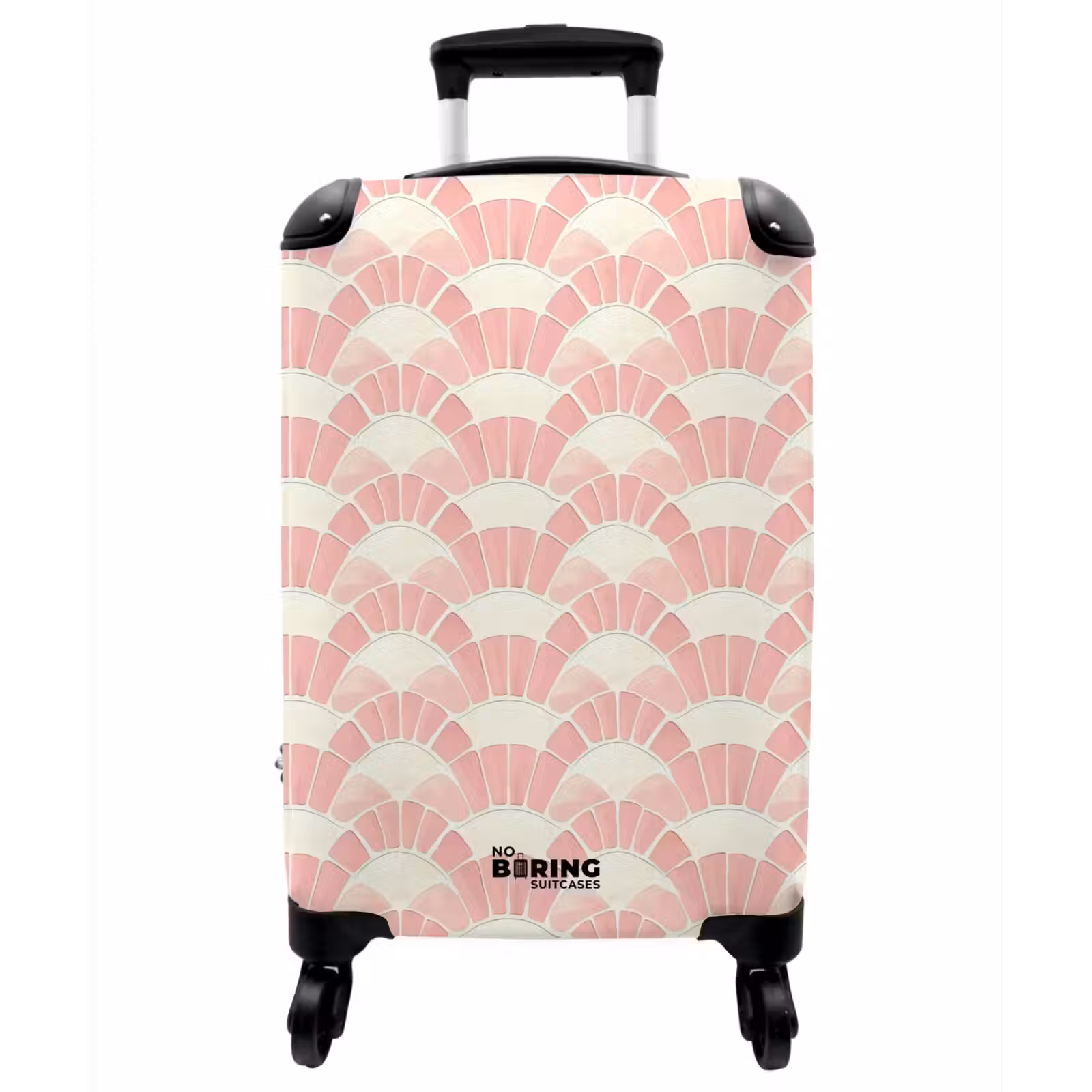 Koffer - Rosa – Fächer – Mosaik – Muster - Roze - Waaiers - Mozaïek - Patroon NBS - Handbagage koffer - Vrouwen middel