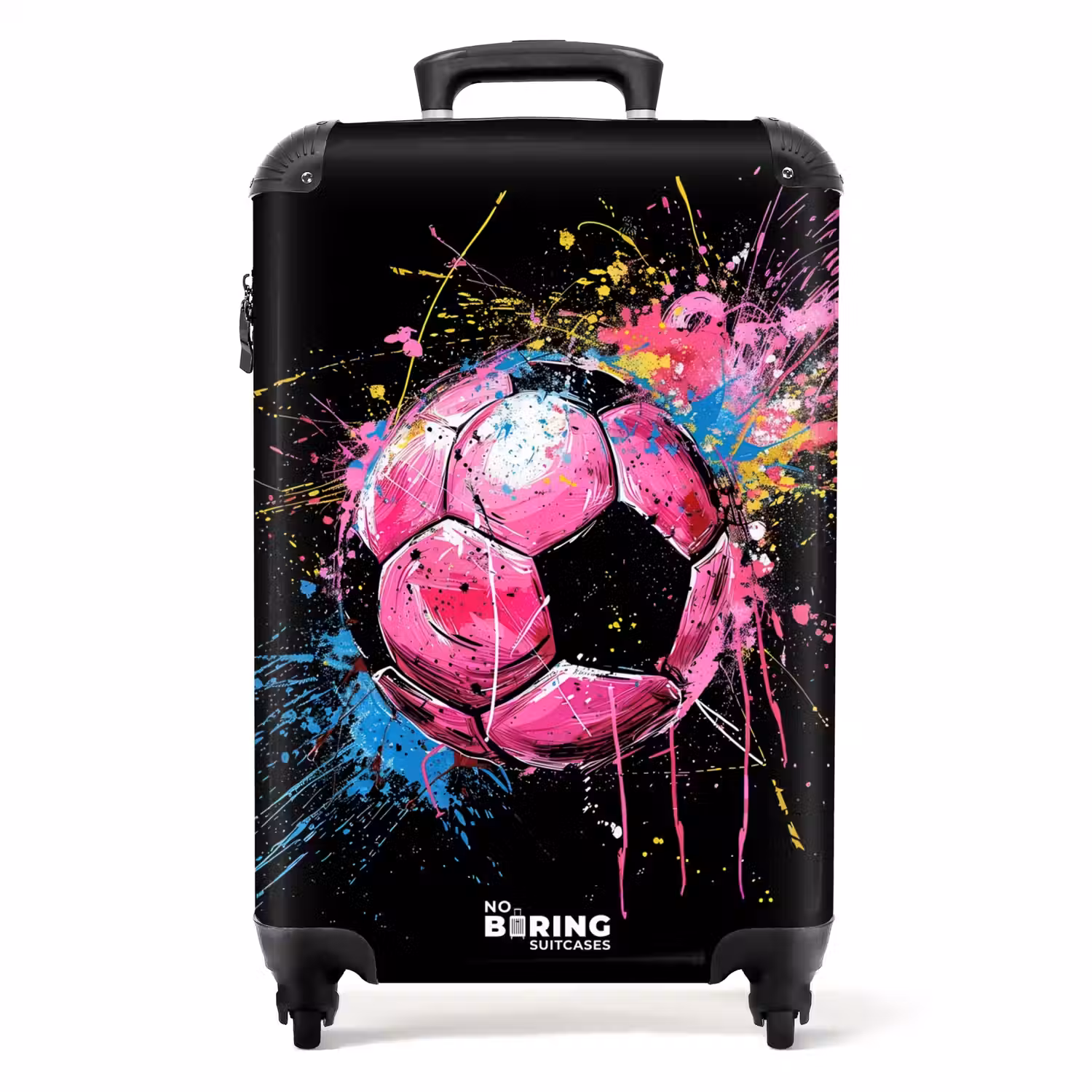 Roze voetbal met graffiti NBS - Handbagage koffer - Unisex middel -productfoto_recht