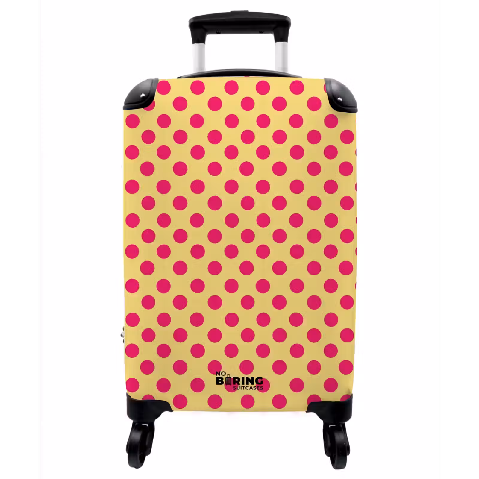 Koffer - Rosa – Punkte – Gelb - Roze - Stippen - Geel NBS - Handbagage koffer - Vrouwen middel
