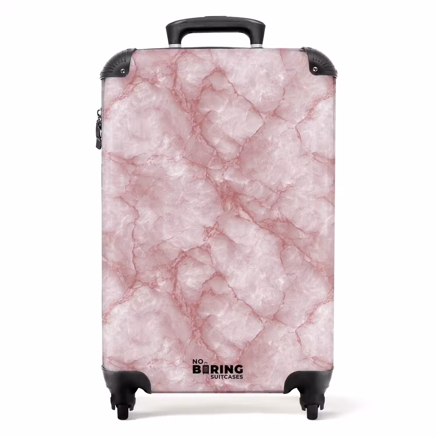 Roze - Kwartsmarmer - Aders NBS - Handbagage koffer - Volwassenen Unisex middel -productfoto_recht