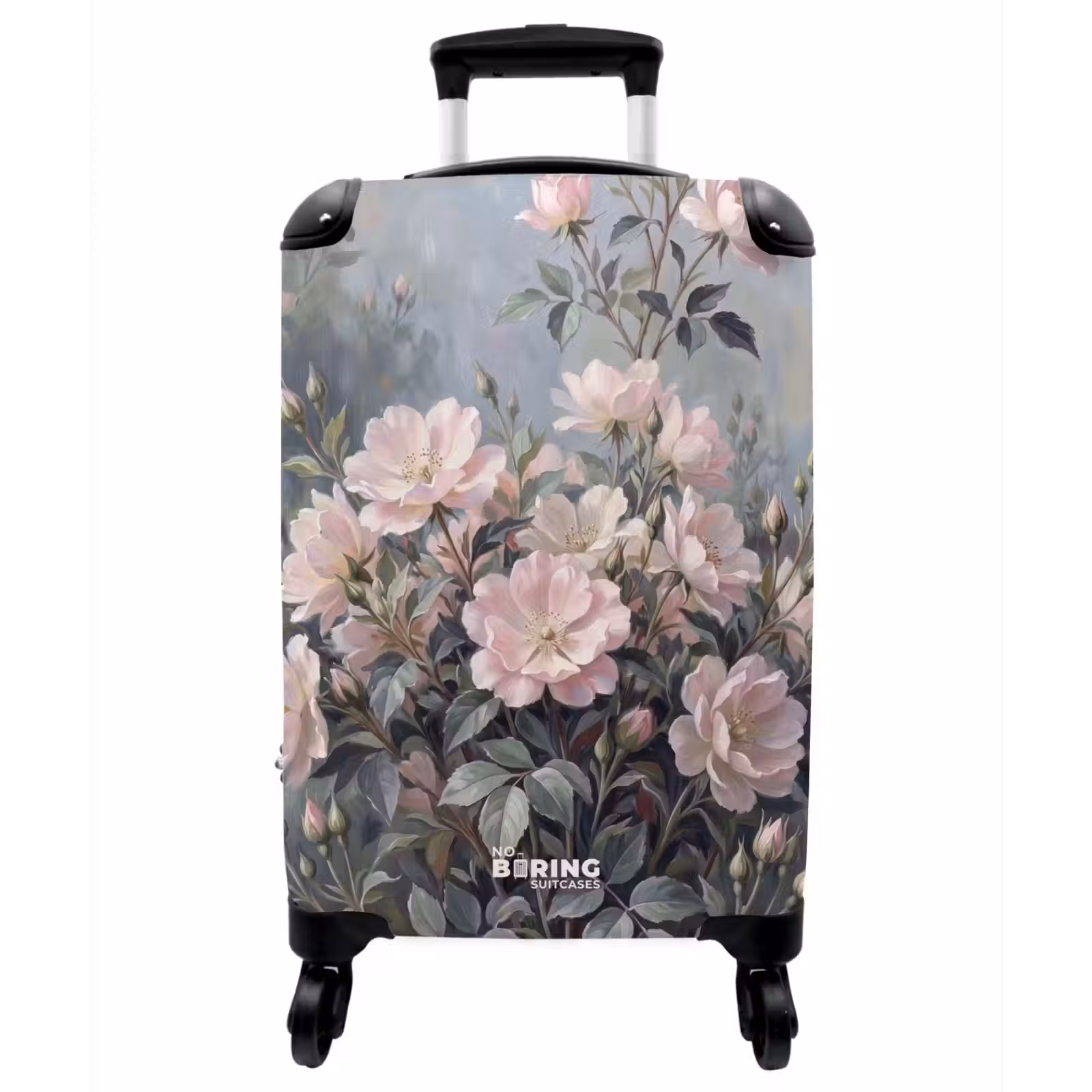 Koffer - Rosen – Illustration – Rosa - Rozen - Illustratie - Roze NBS - Handbagage koffer - Vrouwen middel