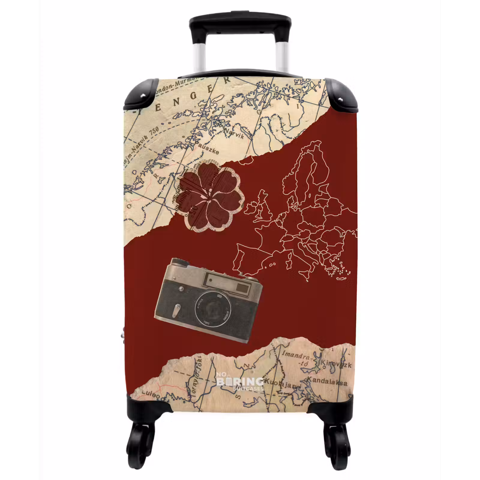 Koffer - Rot – Kamera – Karte - Rood - Camera - Kaart NBS - Handbagage koffer - Vrouwen middel
