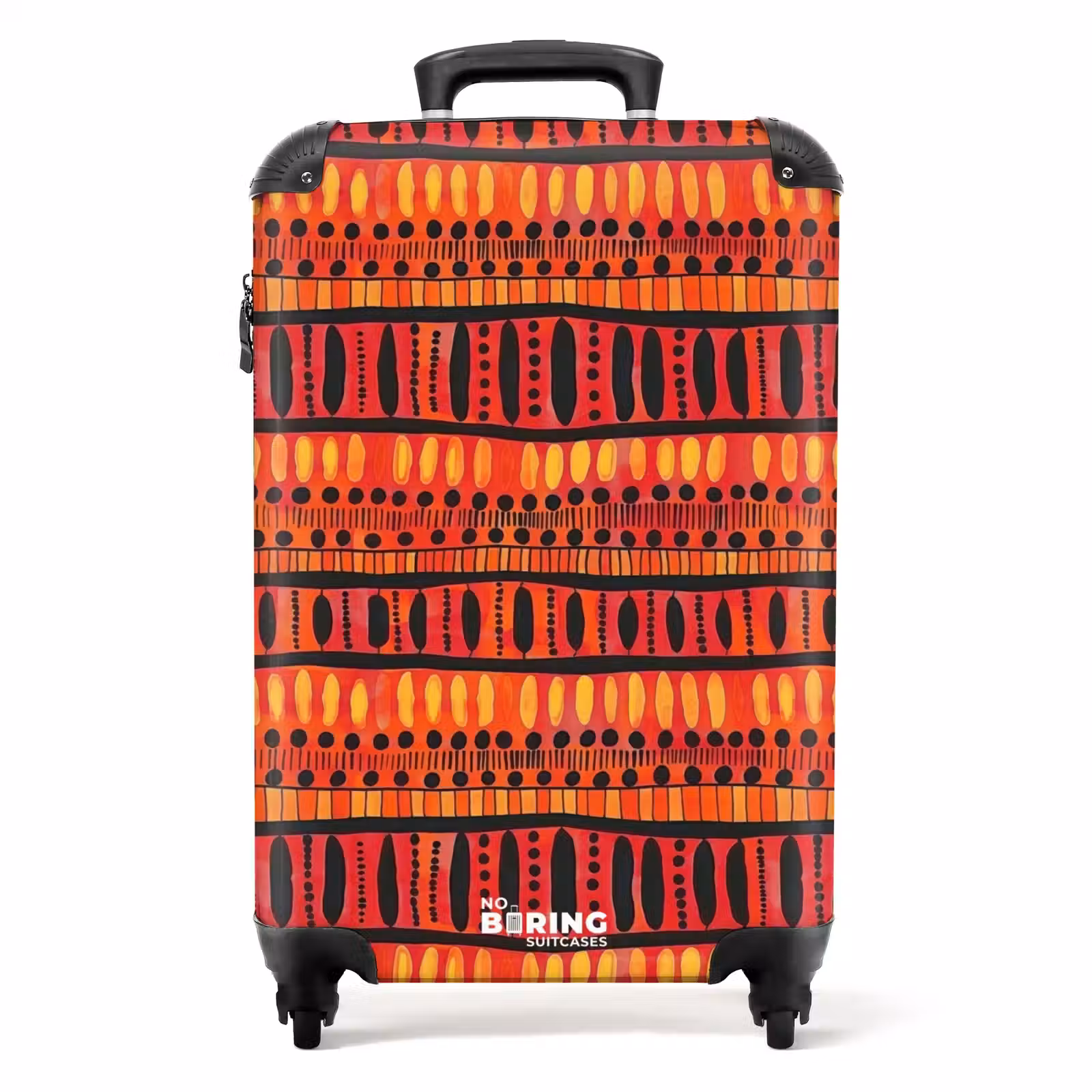 Koffer - Rot – Orange – Ethnisch – Ausdrucksstark – Muster - Rood - Oranje - Etnisch - Expressief - Patroon NBS - Handbagage koffer - Volwassenen Unisex middel