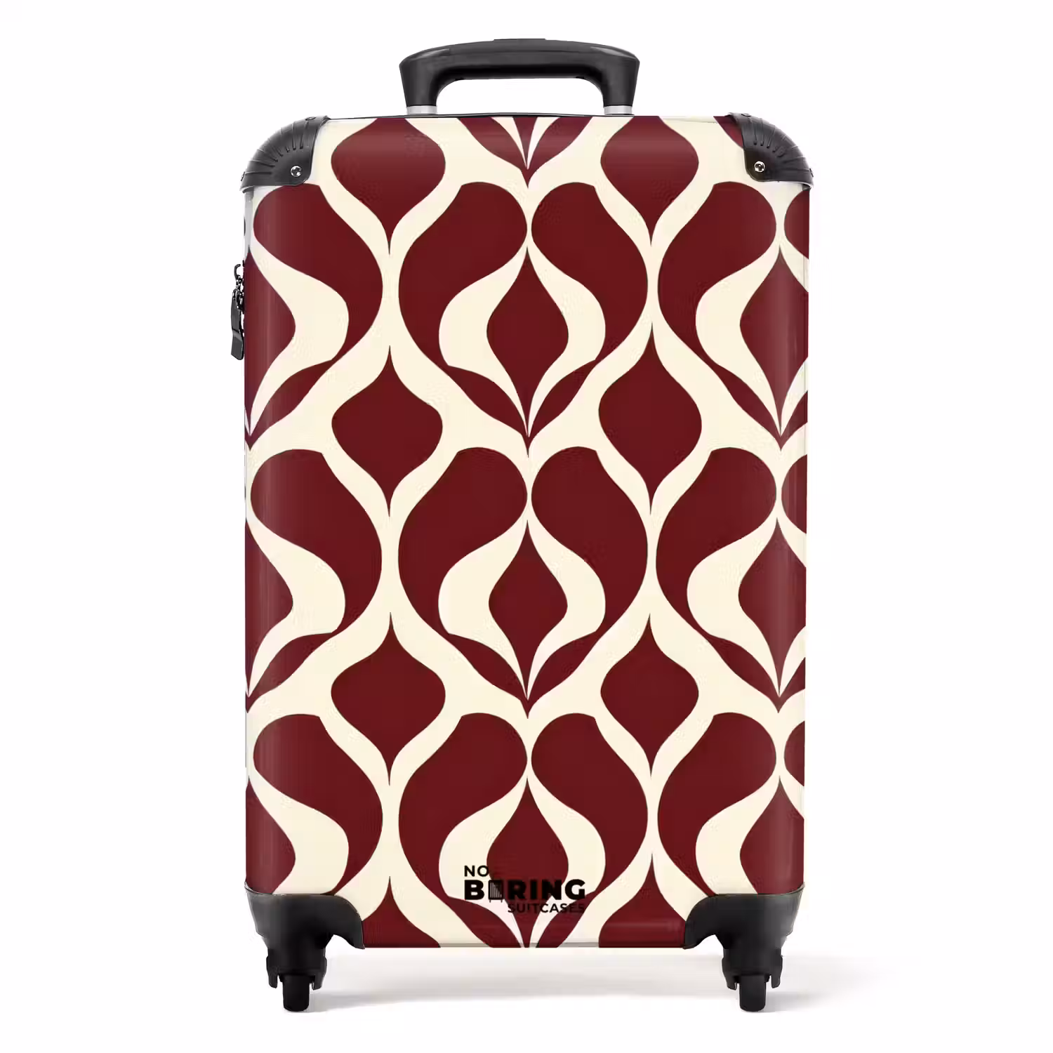 Rood - Druppelpatroon - Grafisch NBS - Handbagage koffer - Volwassenen Unisex middel -productfoto_recht