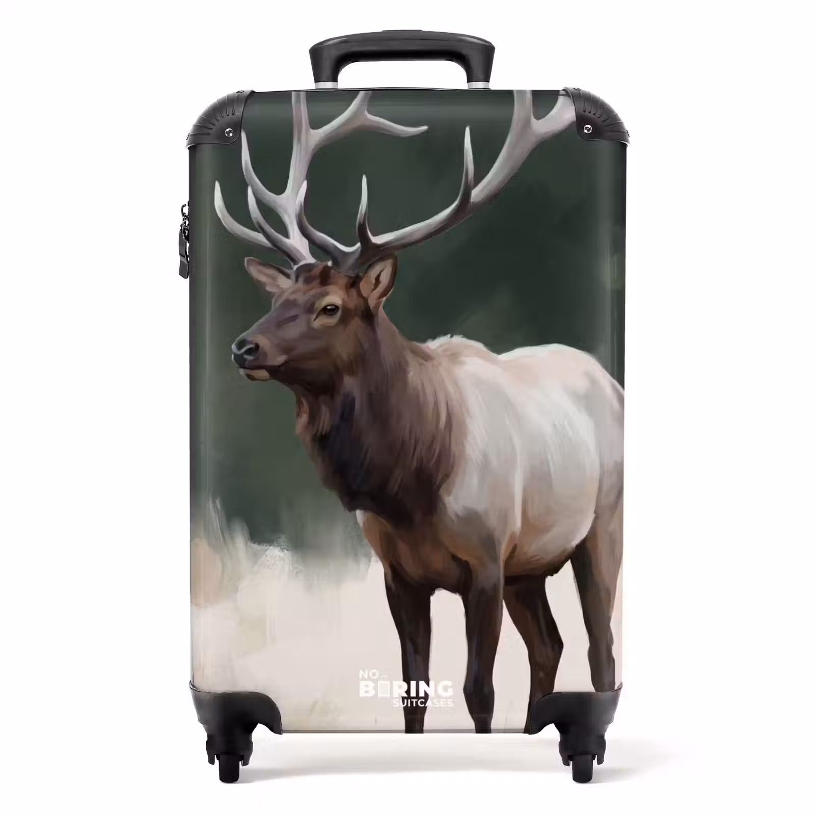 Koffer - Rotwild – Geweih – Gemälde – Rustikal - Edelhert - Gewei - Schildering - Rustiek NBS - Handbagage koffer - Volwassenen Unisex middel