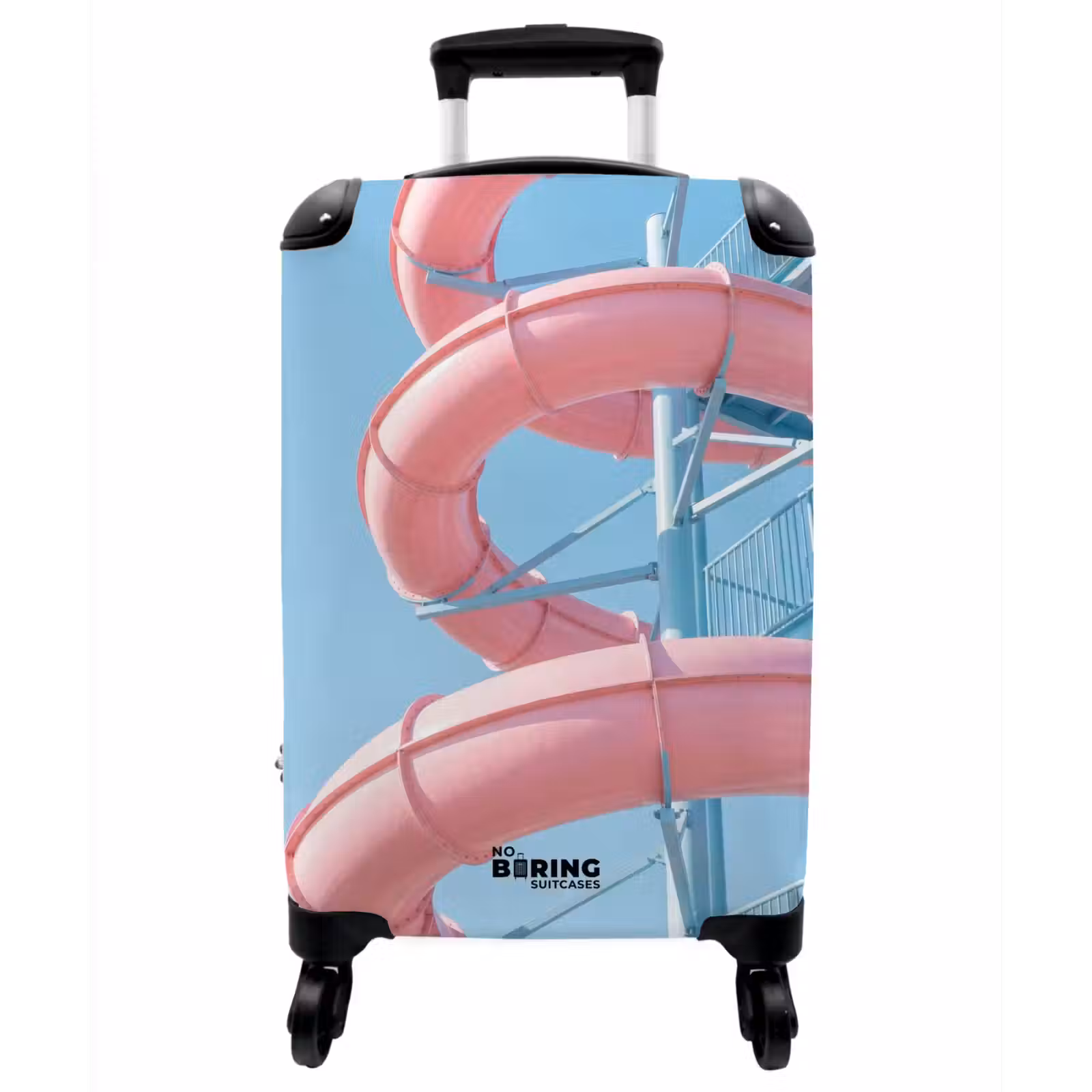 Koffer - Rutsche – Wasserpark – Spirale – Modern – Rosa - Glijbaan - Waterpark - Spiraal - Modern - Roze NBS - Handbagage koffer - Vrouwen middel
