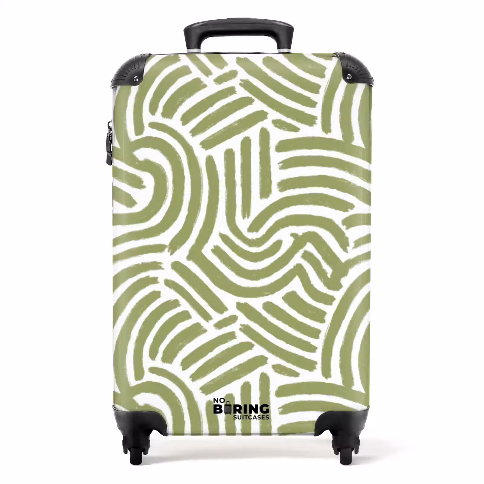 Koffer - Salbeigrün – Abstrakt – Bögen – Handgezeichnet – Muster - Saliegroen - Abstract - Bogen - Handgetekend - Patroon NBS - Handbagage koffer - Volwassenen Unisex middel