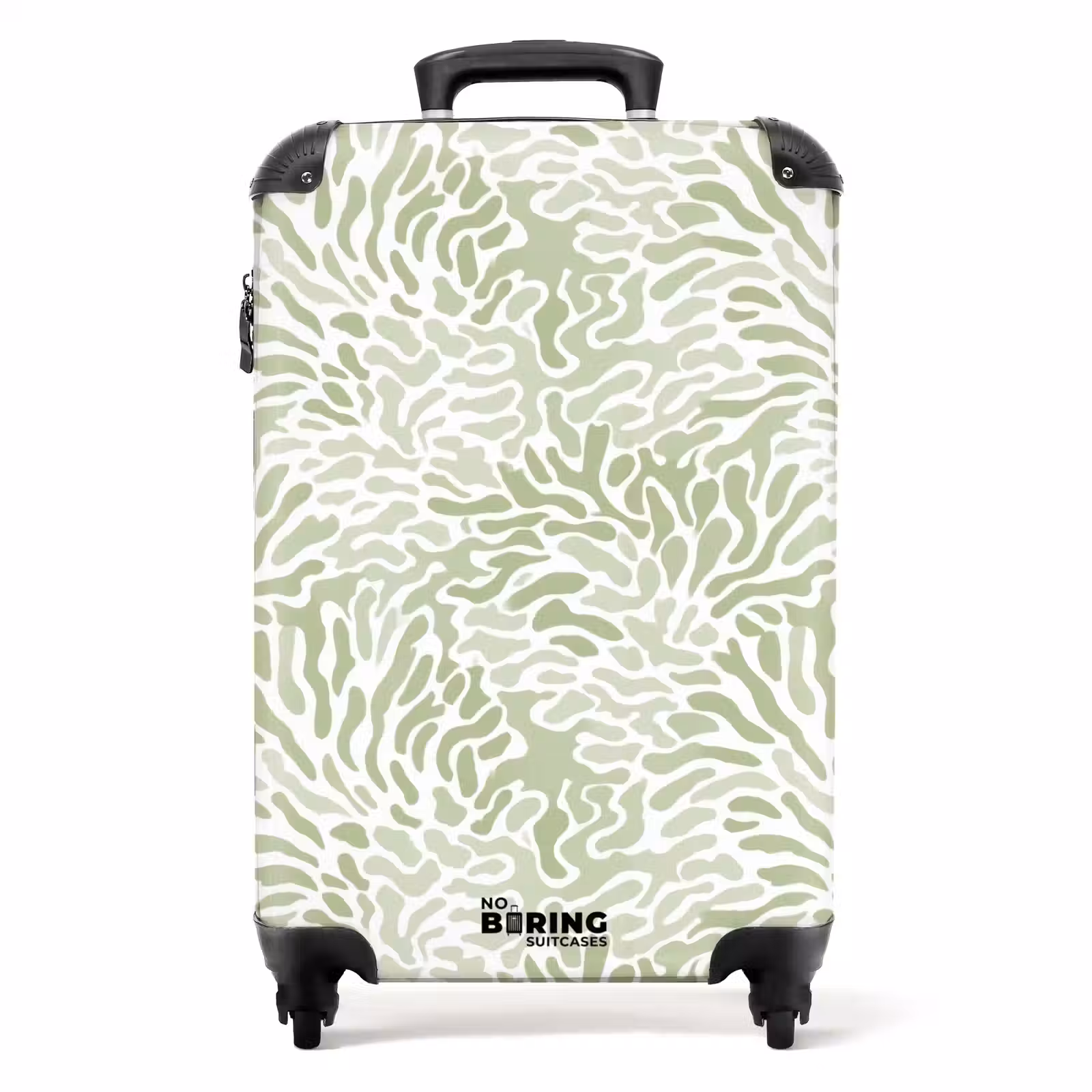 Koffer - Salbeigrün – Abstrakt – Organisch – Koralle – Muster - Saliegroen - Abstract - Organisch - Koraal - Patroon NBS - Handbagage koffer - Volwassenen Unisex middel