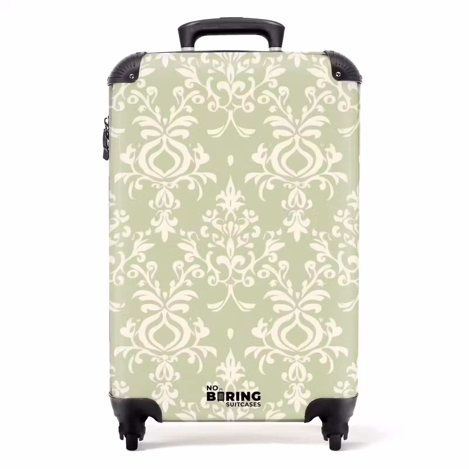 Koffer - Salbeigrün – Barock – Damast – Ornament – Muster - Saliegroen - Barok - Damast - Ornament - Patroon NBS - Handbagage koffer - Volwassenen Unisex middel