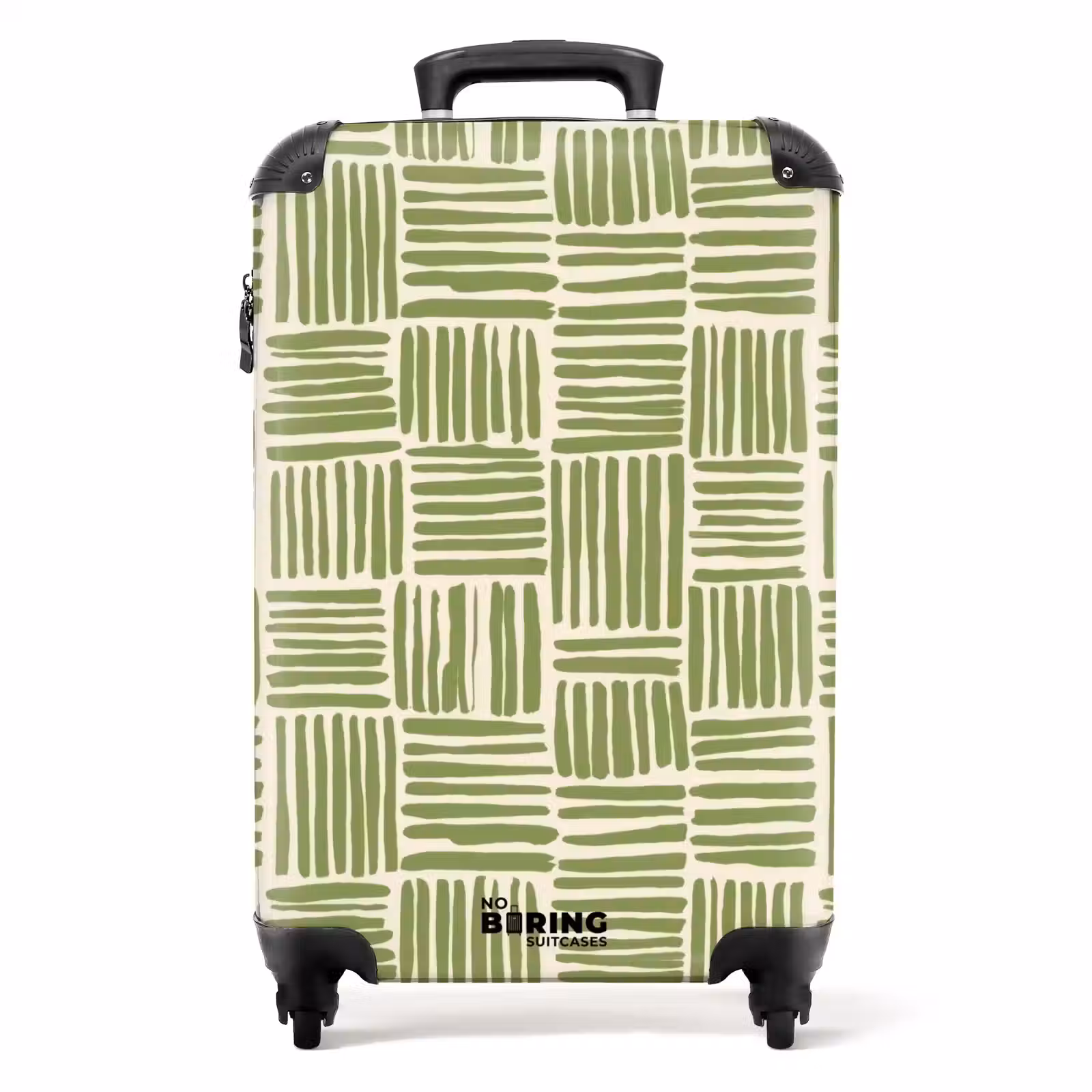 Koffer - Salbeigrün – Blöcke – Handgezeichnet – Muster - Saliegroen - Blokken - Handgetekend - Patroon NBS - Handbagage koffer - Volwassenen Unisex middel