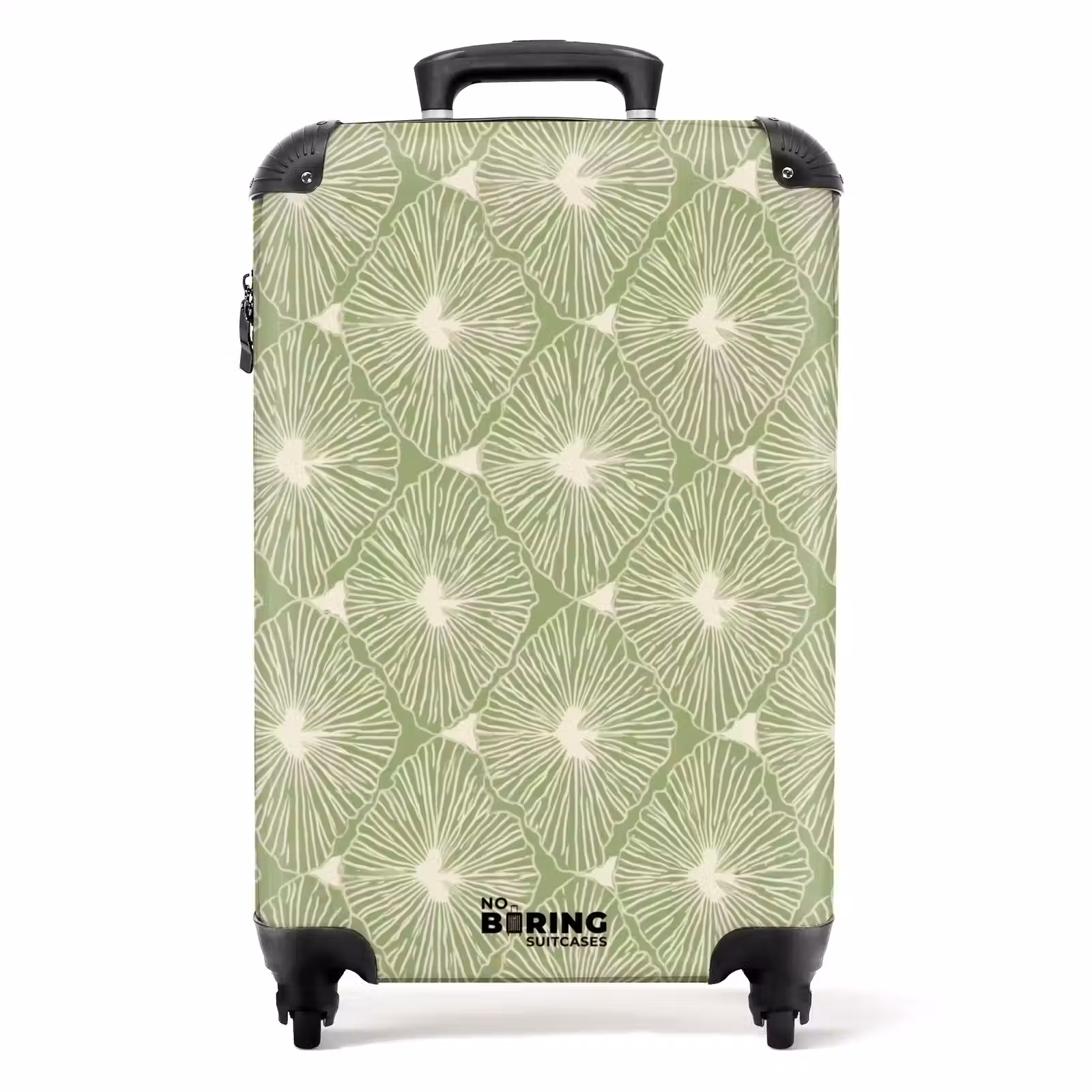 Koffer - Salbeigrün – Botanisch – Karos – Organisch – Muster - Saliegroen - Botanisch - Ruiten - Organisch - Patroon NBS - Handbagage koffer - Volwassenen Unisex middel
