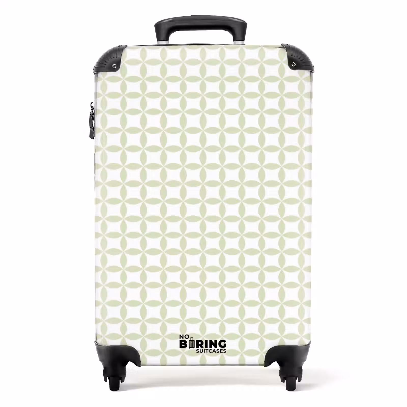 Koffer - Salbeigrün – Geometrisch – Kreise – Muster - Saliegroen - Geometrisch - Cirkels - Patroon NBS - Handbagage koffer - Volwassenen Unisex middel