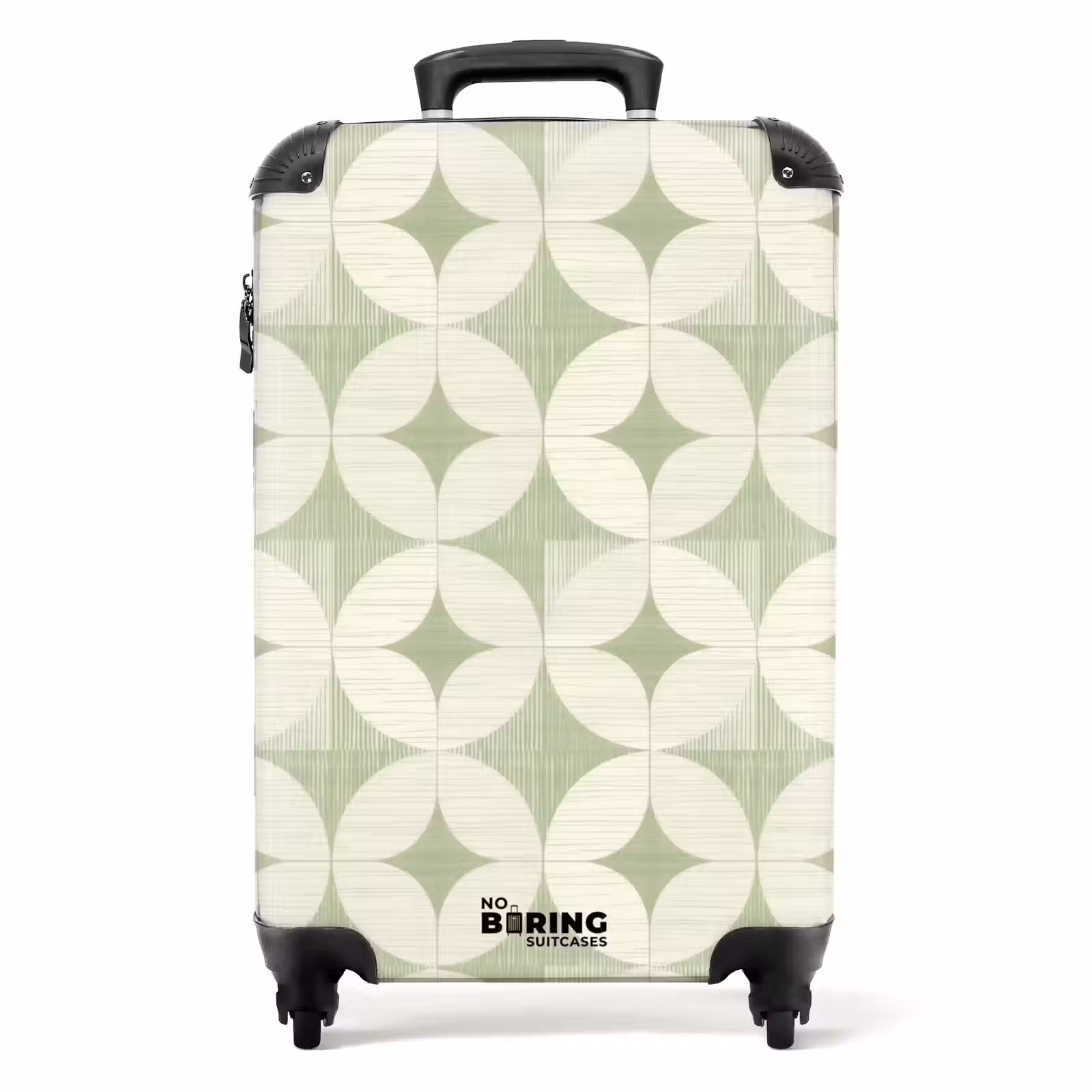 Koffer - Salbeigrün – Geometrisch – Retro - Saliegroen - Geometrisch - Retro NBS - Handbagage koffer - Volwassenen Unisex middel