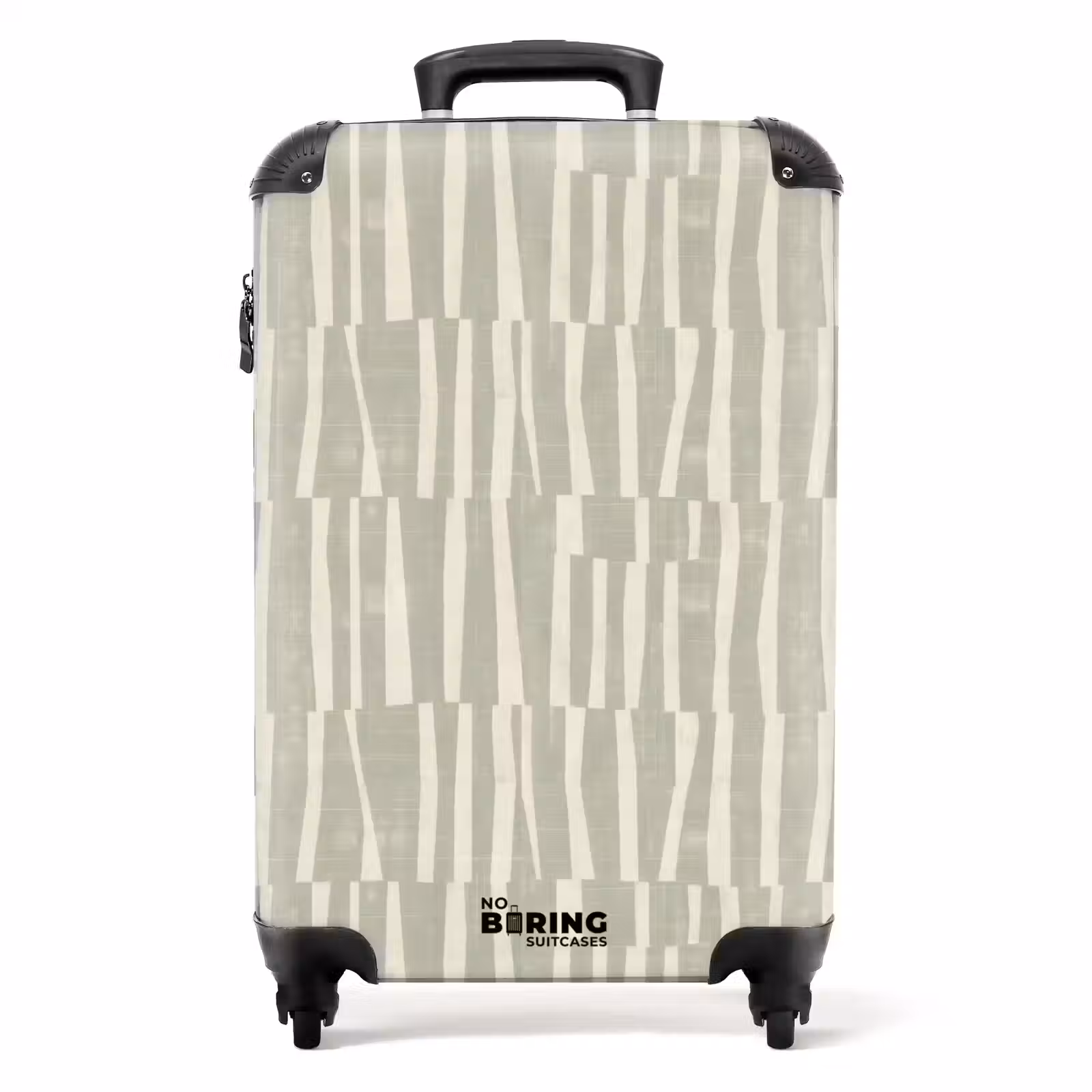 Koffer - Salbeigrün – Streifen – Geometrisch – Textur – Muster - Saliegroen - Strepen - Geometrisch - Textuur - Patroon NBS - Handbagage koffer - Volwassenen Unisex middel