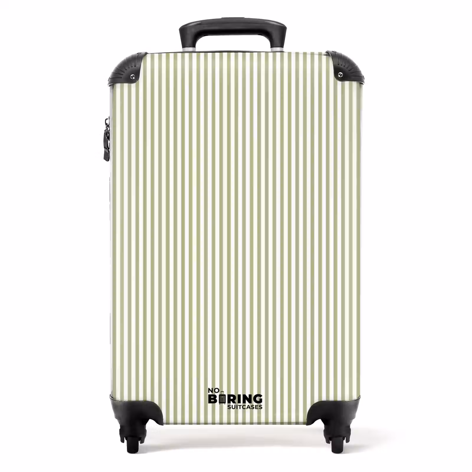 Koffer - Salbeigrün – Streifen – Minimalistisch – Muster - Saliegroen - Strepen - Minimalistisch - Patroon NBS - Handbagage koffer - Volwassenen Unisex middel