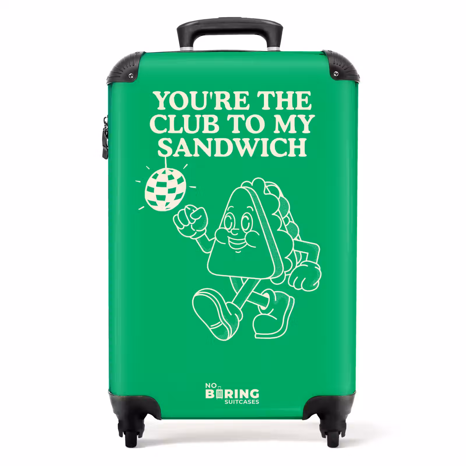 Koffer - Sandwich – Grün – Discokugel - Sandwich - Groen - discobal NBS - Handbagage koffer - Volwassenen Unisex middel