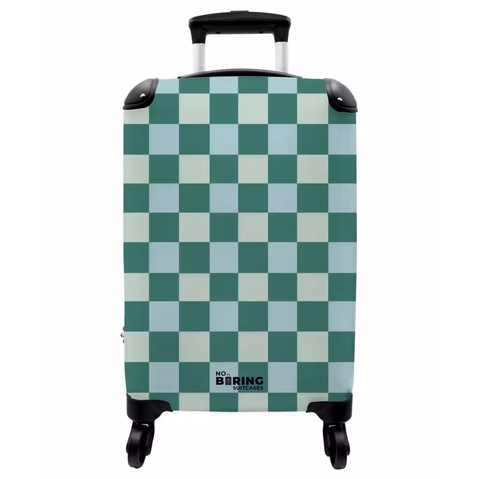 Koffer - Schach – Klassisch – Grün - Schaak - Klassiek - Groen NBS - Handbagage koffer - Vrouwen middel