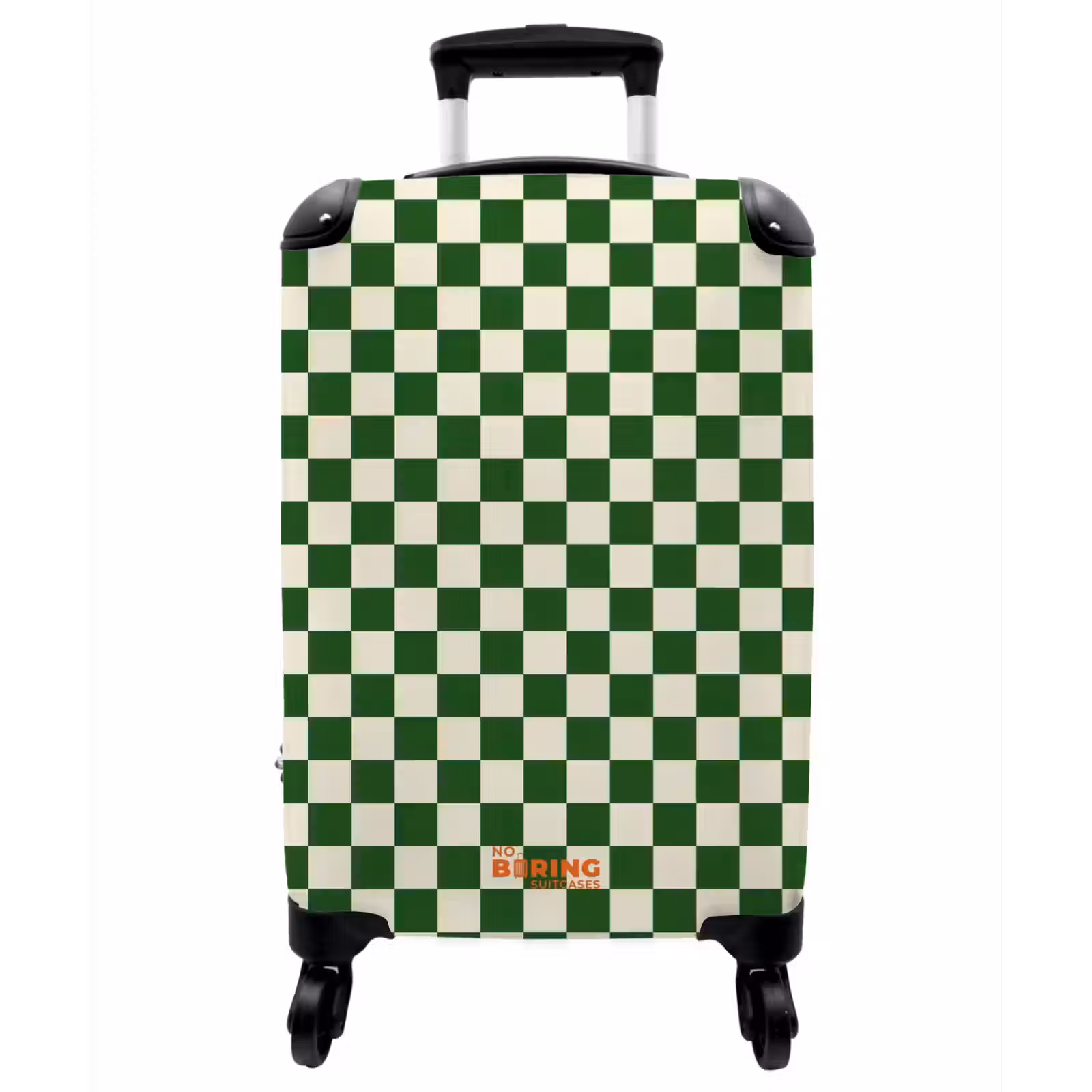 Koffer - Schachbrett – Muster – Grün - Schaakbord - Patroon - Groen NBS - Handbagage koffer - Vrouwen middel