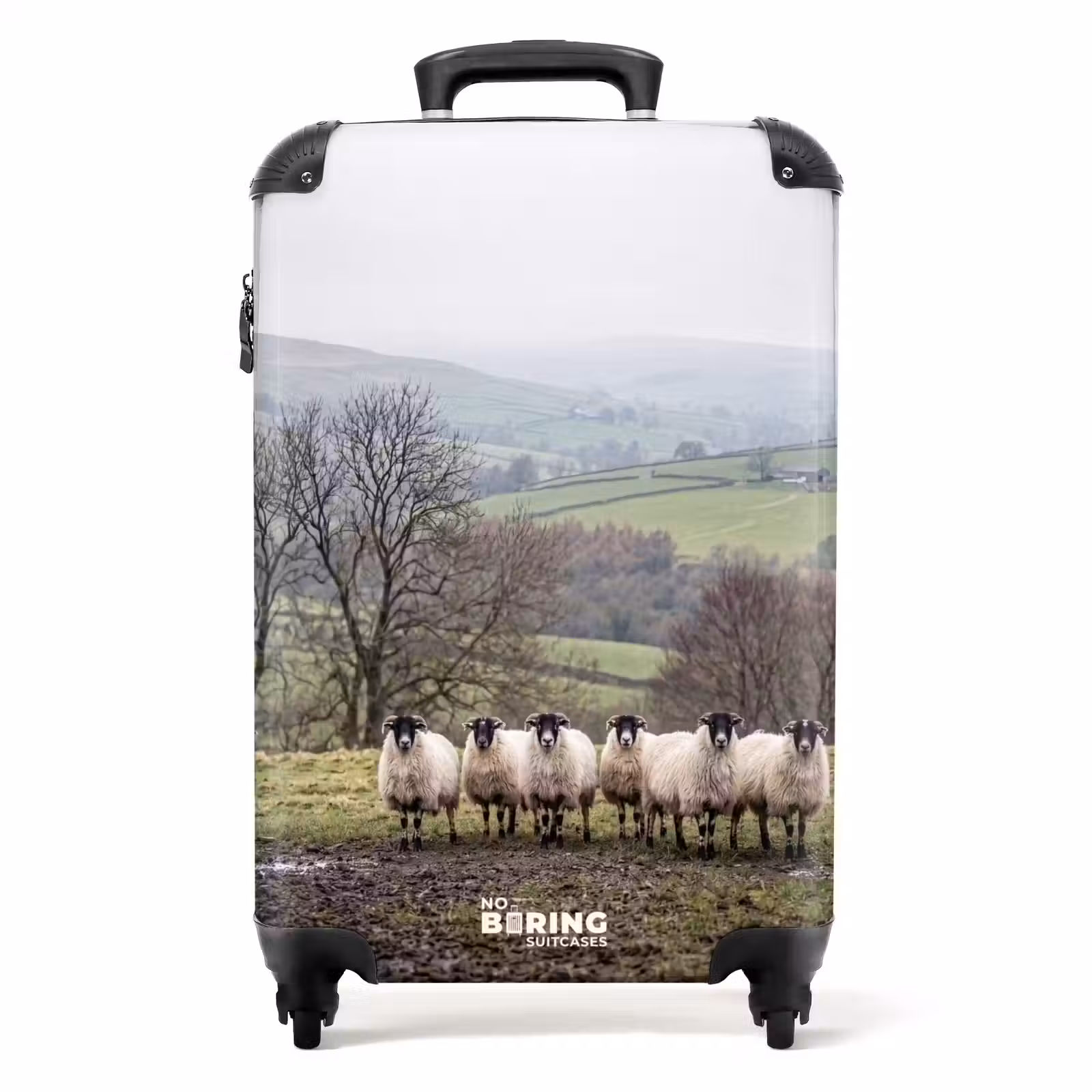 Koffer - Schafe – Reihe – Weide – Tiere – Land - Schapen - Rij - Weide - Dieren - Platteland NBS - Handbagage koffer - Volwassenen Unisex middel