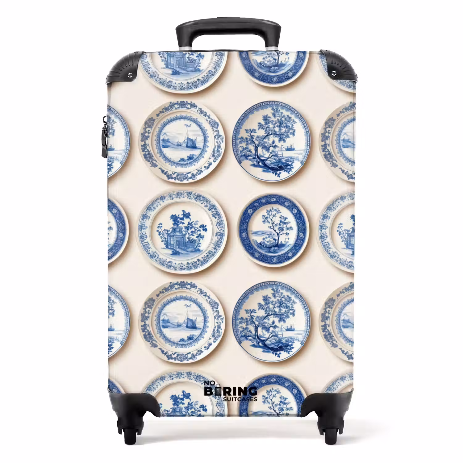 Borden - Bomen - Planten - Blauw NBS - Handbagage koffer - Volwassenen Unisex middel -productfoto_recht