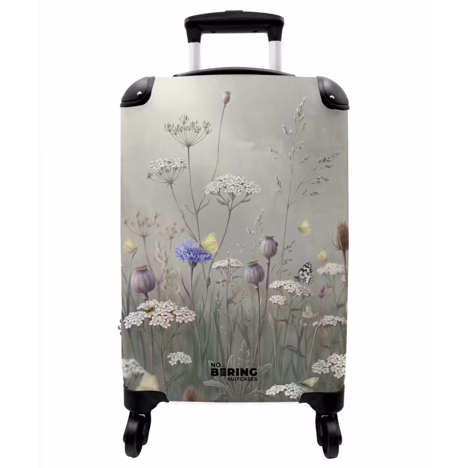 Koffer - Schmetterlinge – Wildblumen – Illustration – Farbenfroh - Vlinders - Wildbloemen - Illustratie - Kleurrijk NBS - Handbagage koffer - Vrouwen middel