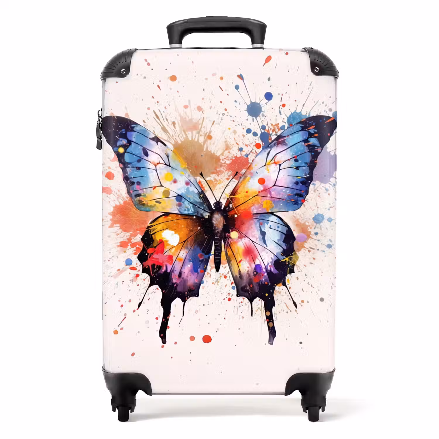 Vlinder in kleurenspatten NBS - Handbagage koffer - Unisex middel -productfoto_recht