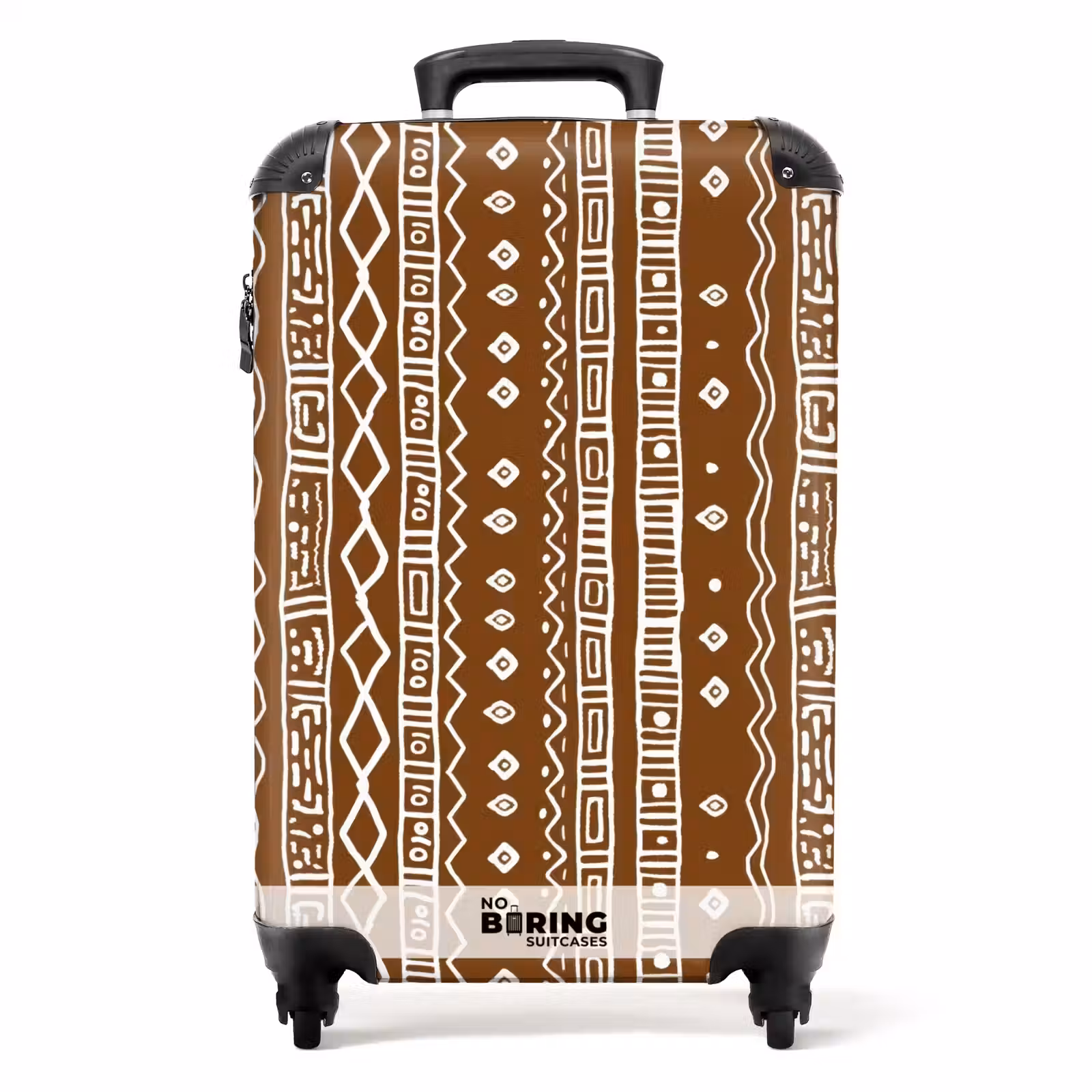 Koffer - Schokoladenbraun – Ethno – Tribal – Muster - Chocoladebruin - Etnisch - Tribaal - Patroon NBS - Handbagage koffer - Volwassenen Unisex middel