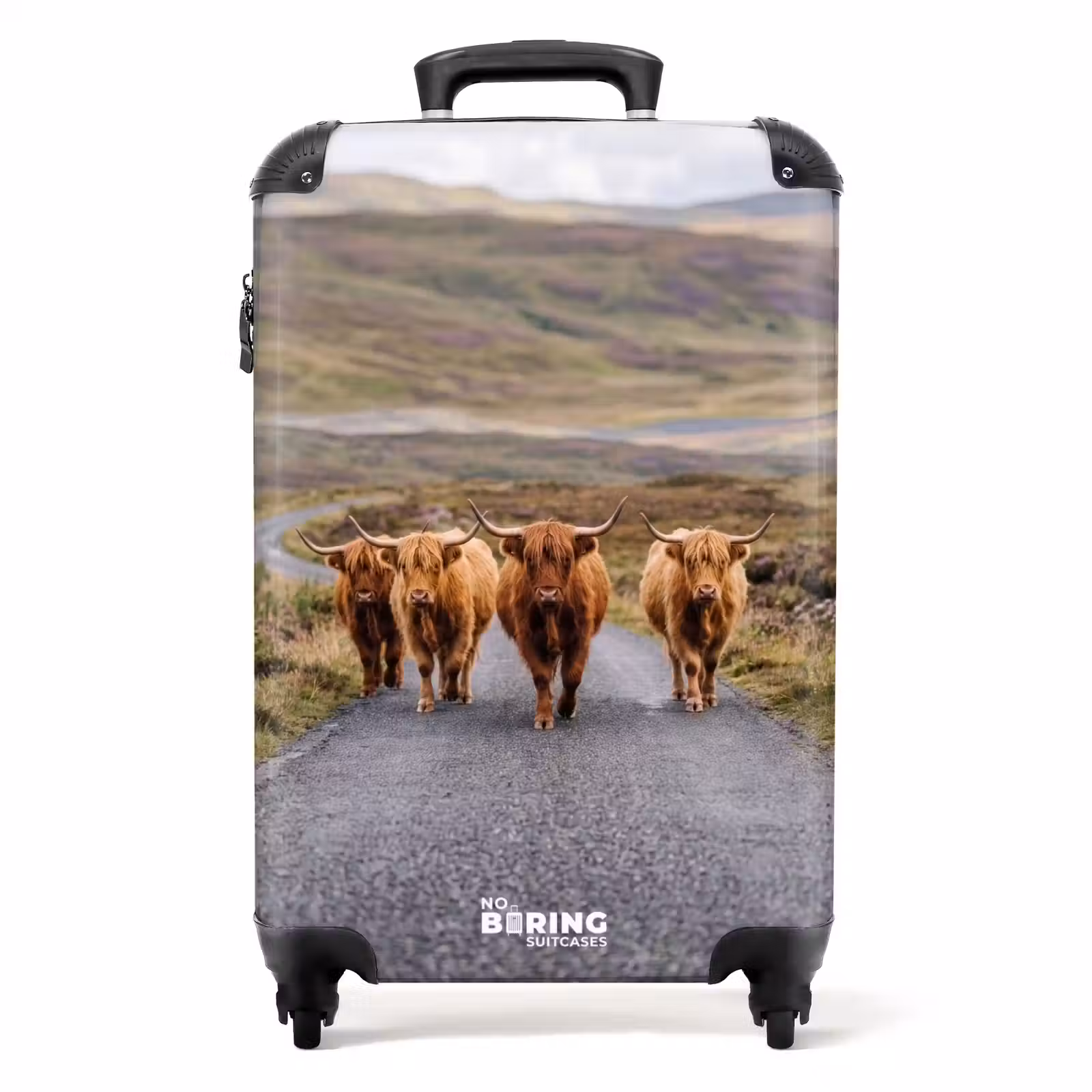 Koffer - Schottische Hochlandrinder – Straße – Landschaft – Herde - Schotse Hooglanders - Weg - Landschap - Kudde NBS - Handbagage koffer - Volwassenen Unisex middel