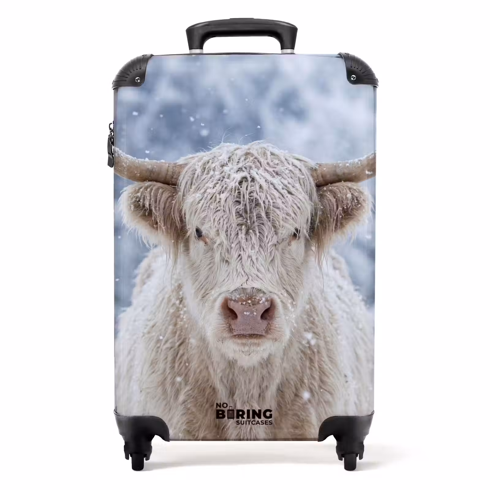 Koffer - Schottischer Hochlandrind – Schnee – Berge – Winter - Schotse Hooglander - Sneeuw - Bergen - Winter NBS - Handbagage koffer - Volwassenen Unisex middel