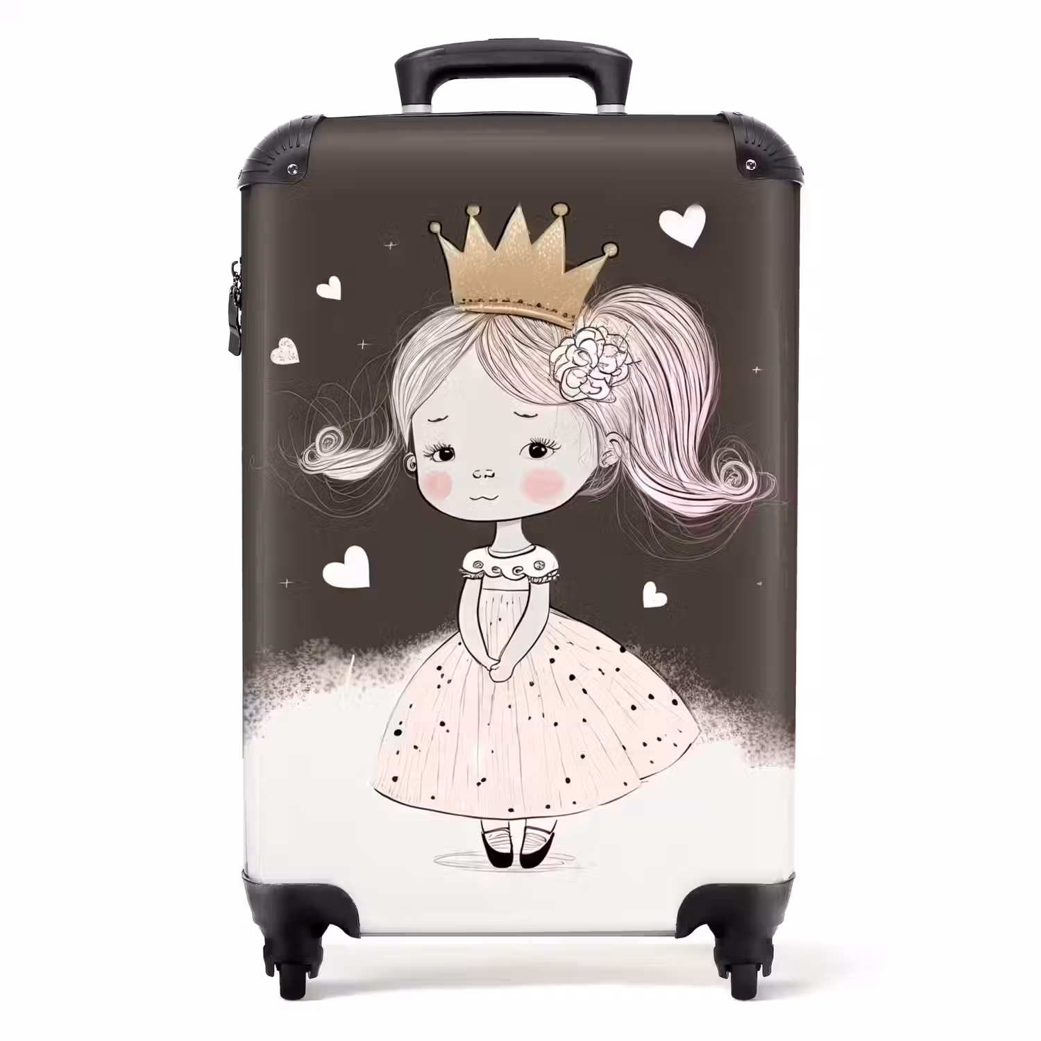 Verlegen prinses met bloem NBS - Handbagage koffer - Unisex middel -productfoto_recht