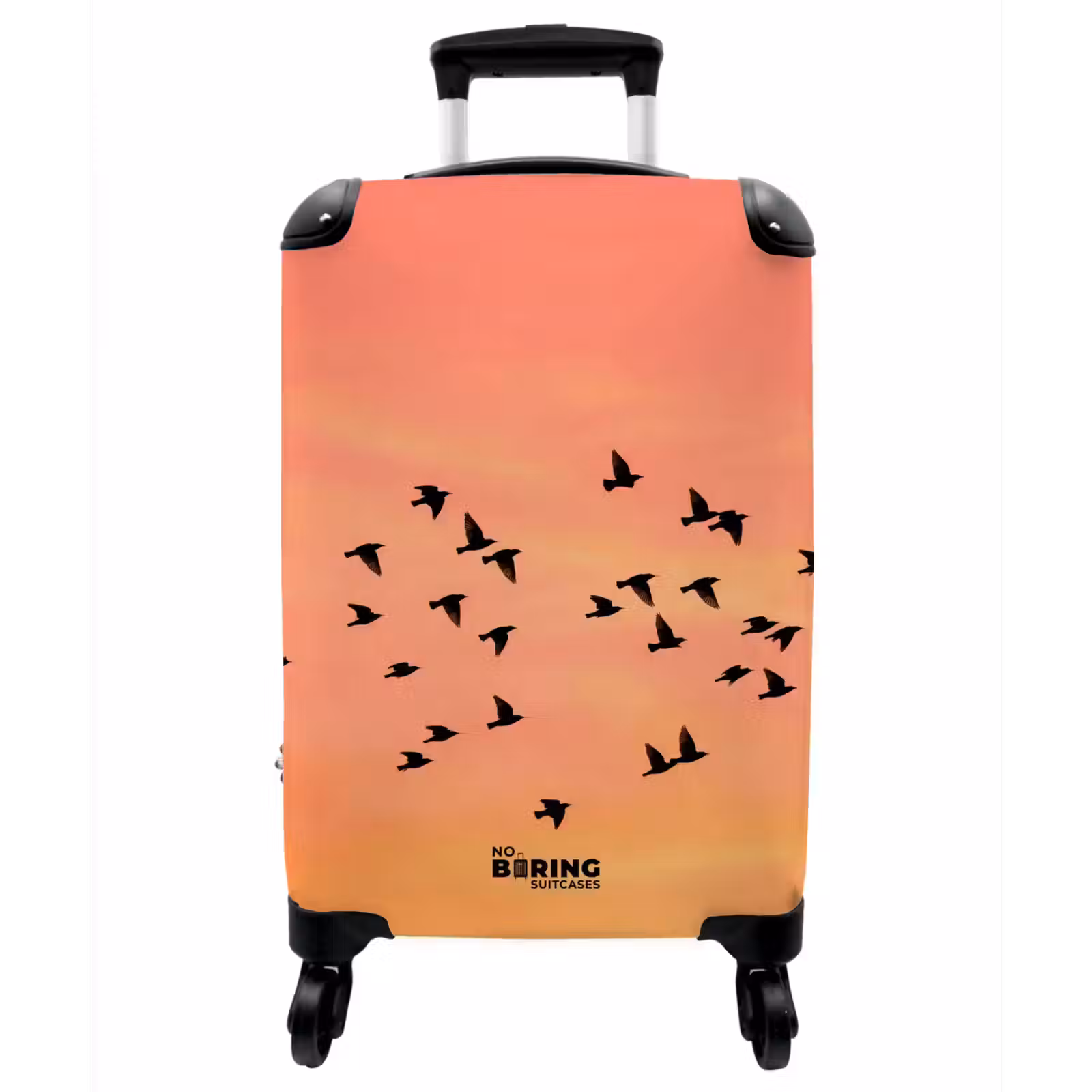 Koffer - Schwarm – Vögel – Orange - Zwerm - Vogels - Oranje NBS - Handbagage koffer - Vrouwen middel