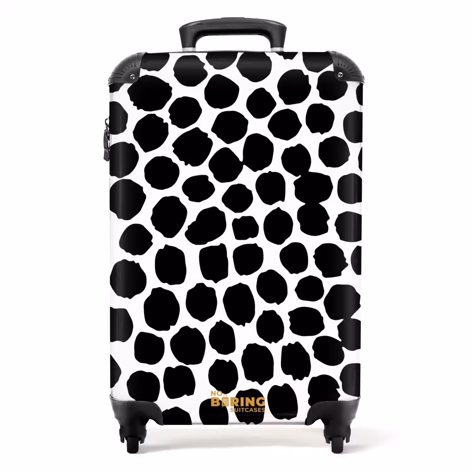 Zwarte stippen op een witte achtergrond NBS - Handbagage koffer - Volwassenen Unisex middel -productfoto_recht