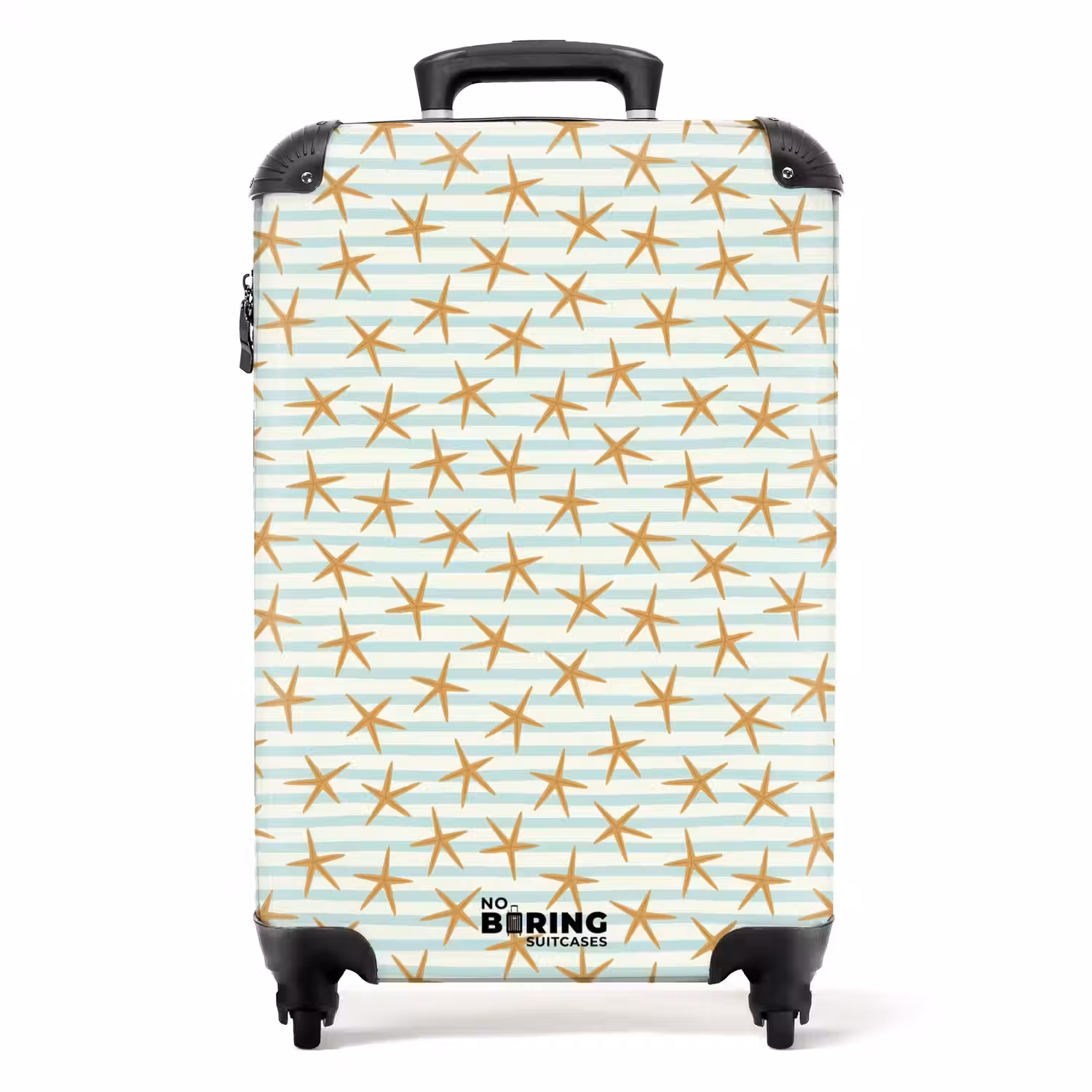 Zeesterren met streep patroon blauw NBS - Handbagage koffer - Kinderen Unisex middel -productfoto_recht
