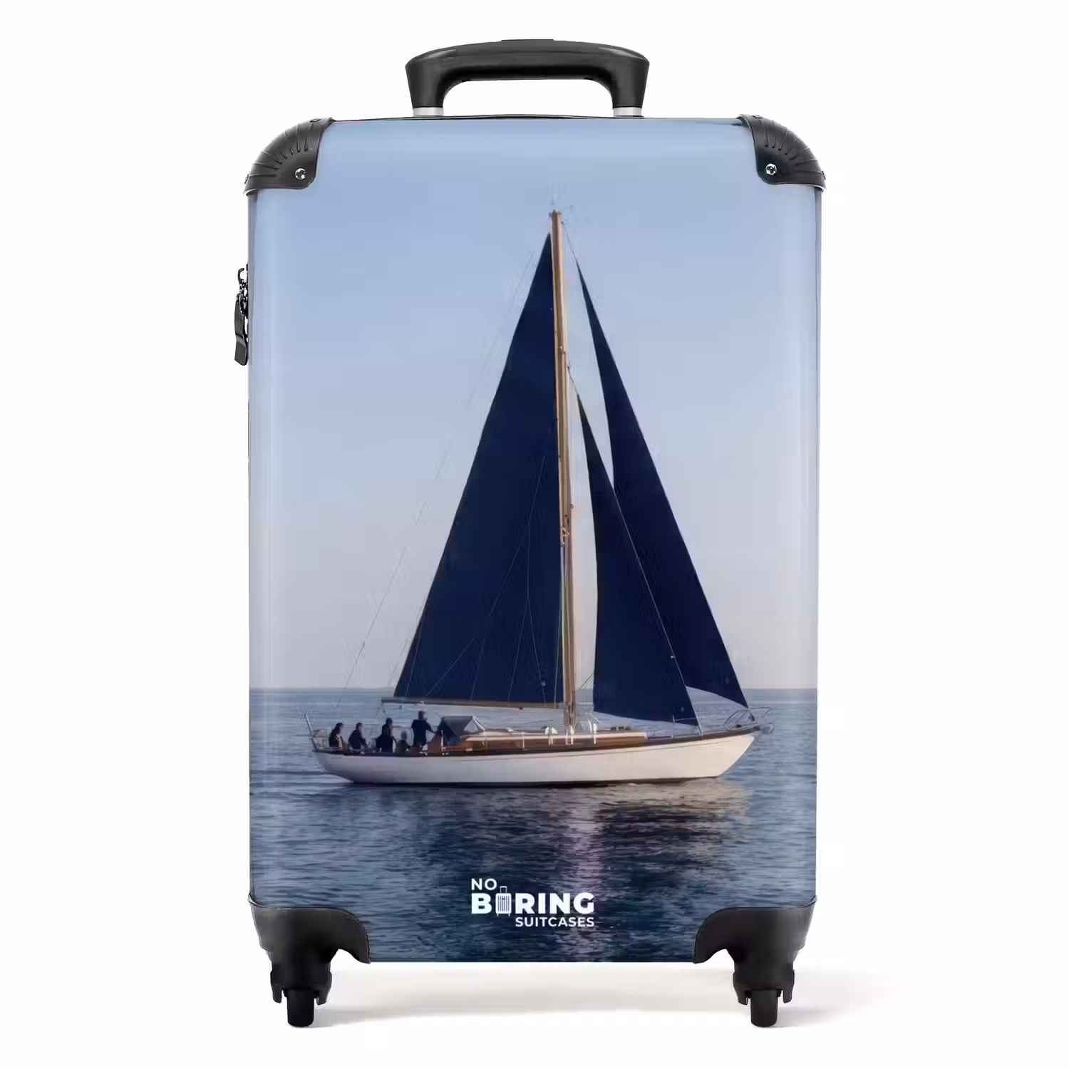 Zeilboot - Zee - Blauw NBS - Handbagage koffer - Volwassenen Unisex middel -productfoto_recht