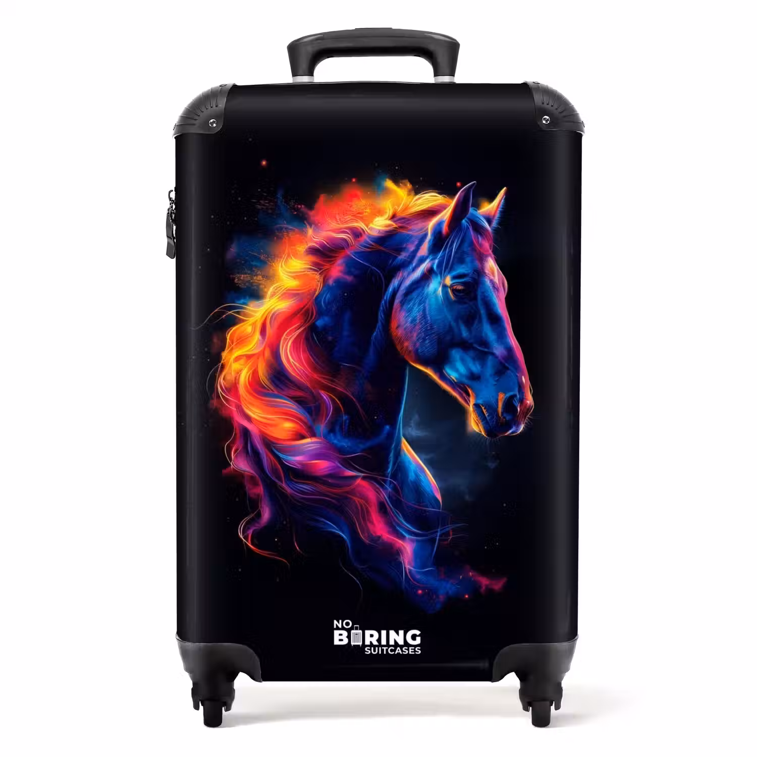 Zijaanzicht van een paard met vurige manen NBS - Handbagage koffer - Unisex middel -productfoto_recht