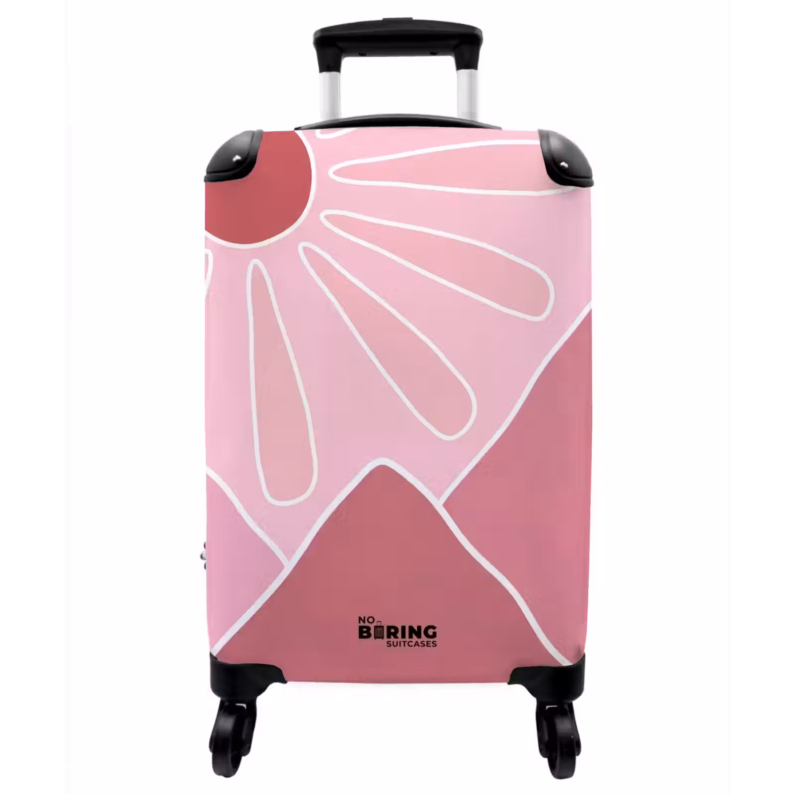 Koffer - Sonne – Berge – Natur – Abstrakt – Rosa - Zon - Bergen - Natuur - Abstract - Roze NBS - Handbagage koffer - Vrouwen middel