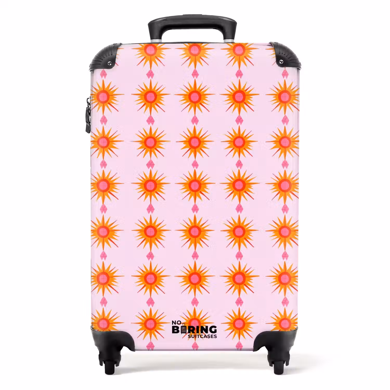Zon - Motief - Roze NBS - Handbagage koffer - Volwassenen Unisex middel -productfoto_recht