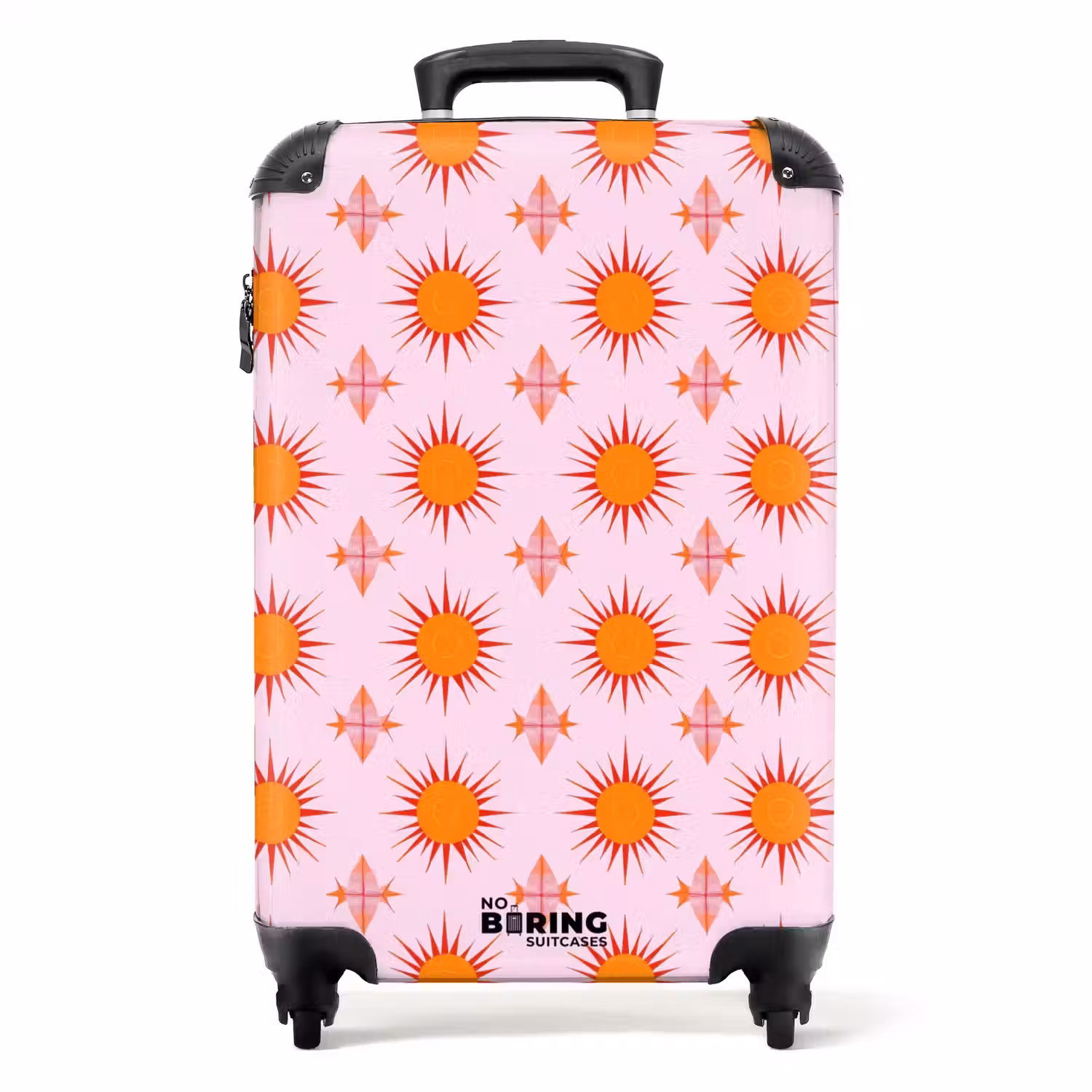 Zon - Patroon - Roze NBS - Handbagage koffer - Volwassenen Unisex middel -productfoto_recht