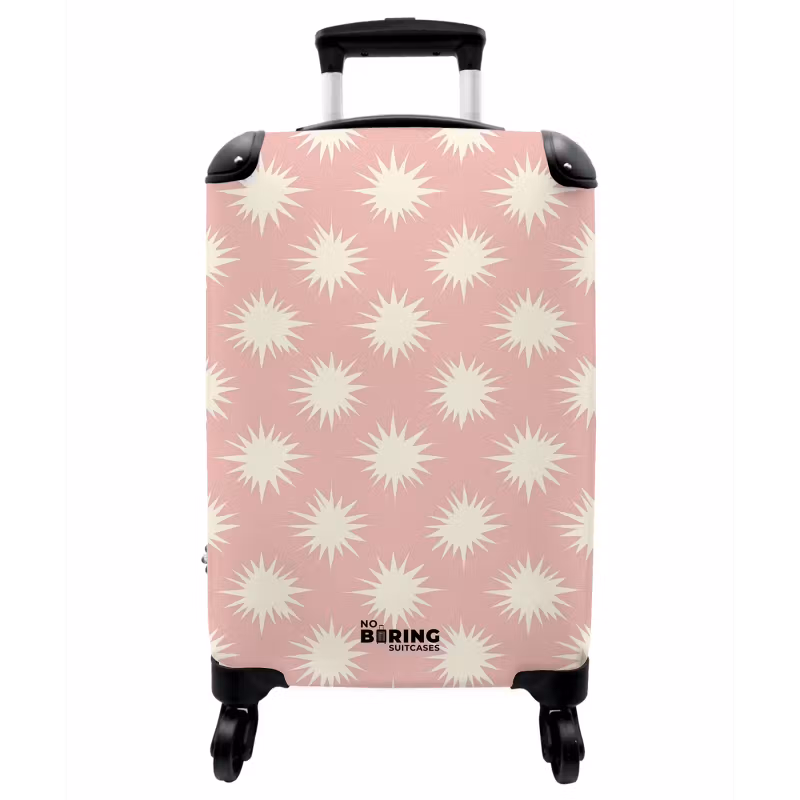 Koffer - Sonnenbaden – Muster – Rosa - Zonnen - Patroon - Roze NBS - Handbagage koffer - Vrouwen middel