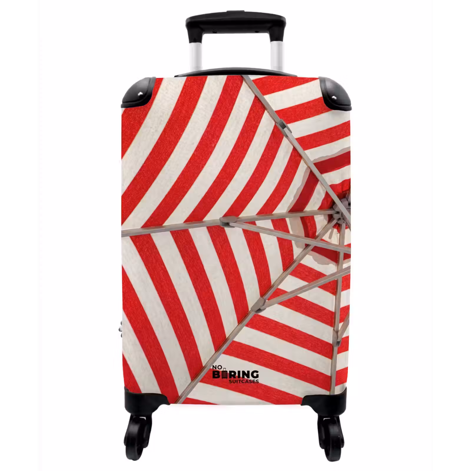 Koffer - Sonnenschirm – Streifen – Sommer – Rot – Blau - Parasol - Strepen - Zomer - Rood - Blauw NBS - Handbagage koffer - Vrouwen middel