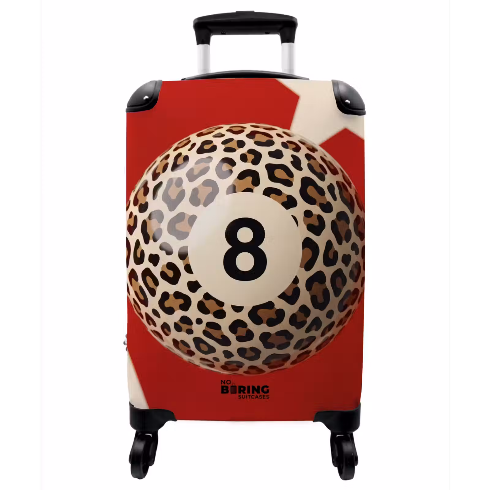Koffer - Spiel – Tiermuster – Nummer 8 – Modern – Rot - Spel - Dierenprint - Nummer 8 - Modern - Rood NBS - Handbagage koffer - Vrouwen middel