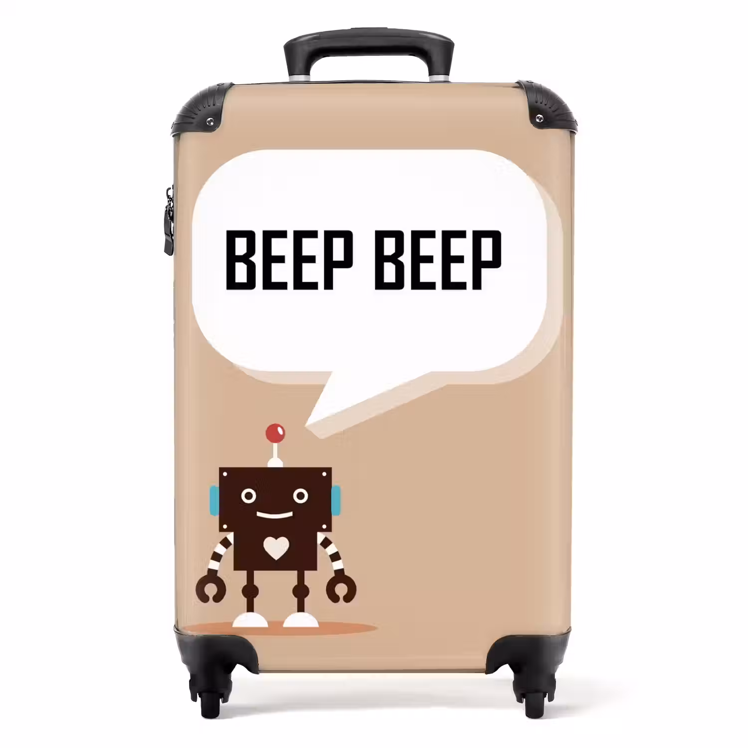 Talking robot beige NBS - Handbagage koffer - Unisex middel -productfoto_recht