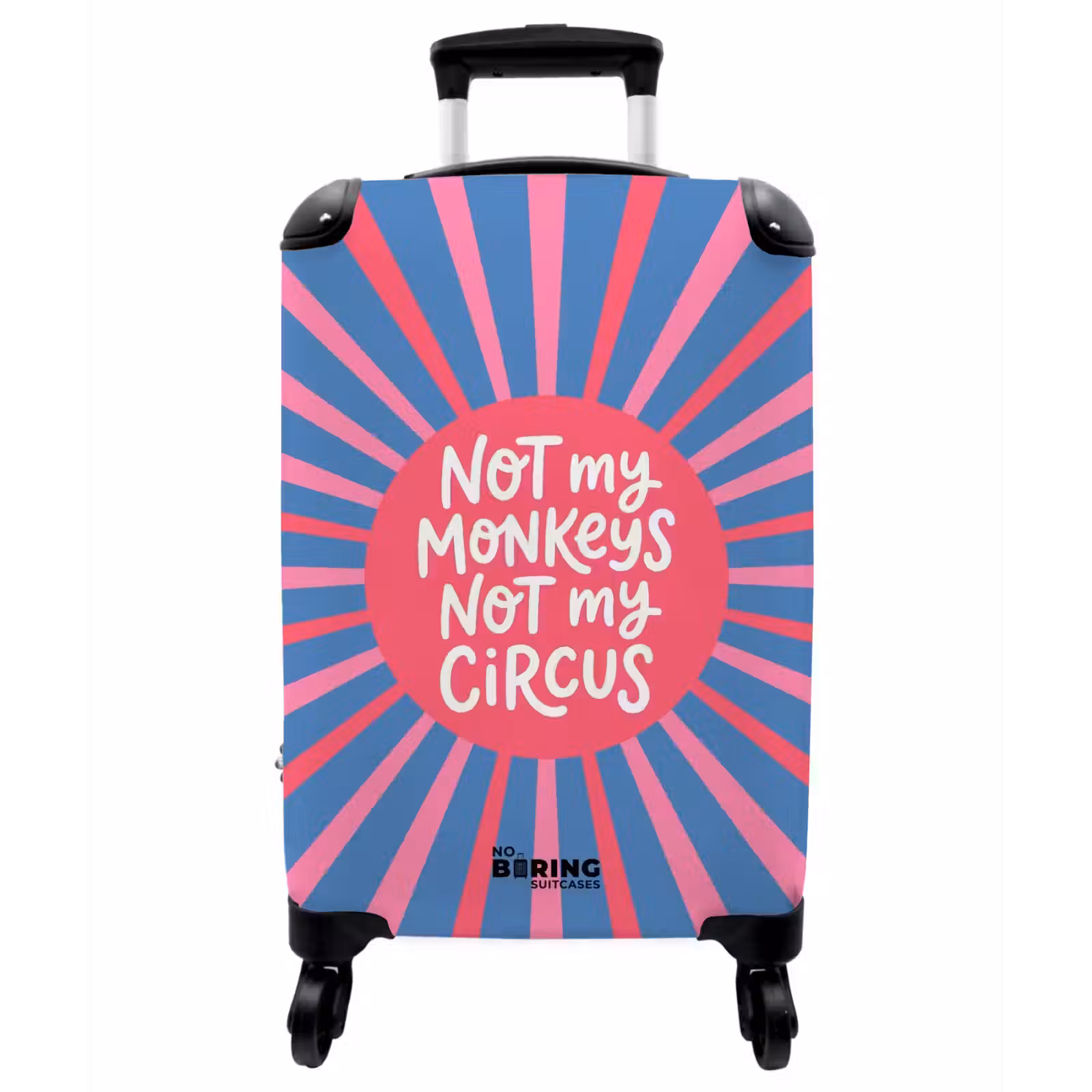 Koffer - Spruch – Grafisch – Abstrakt – Rosa – Blau - Spreuk - Grafisch - Abstract - Roze - Blauw NBS - Handbagage koffer - Vrouwen middel